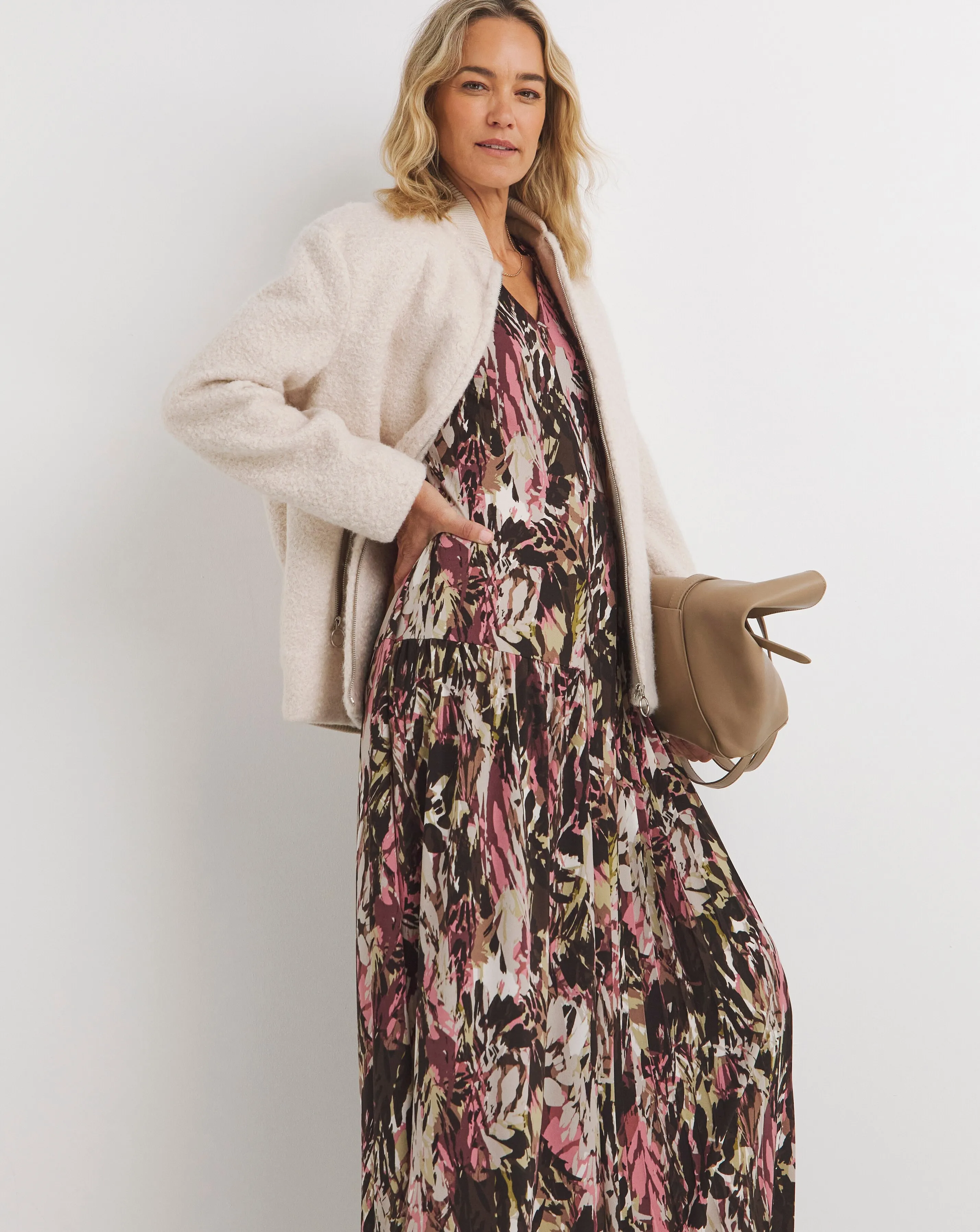 Asymmetric Pleated Panel Maxi Dress 2 Asymmetric Pleated Panel Maxi Dress