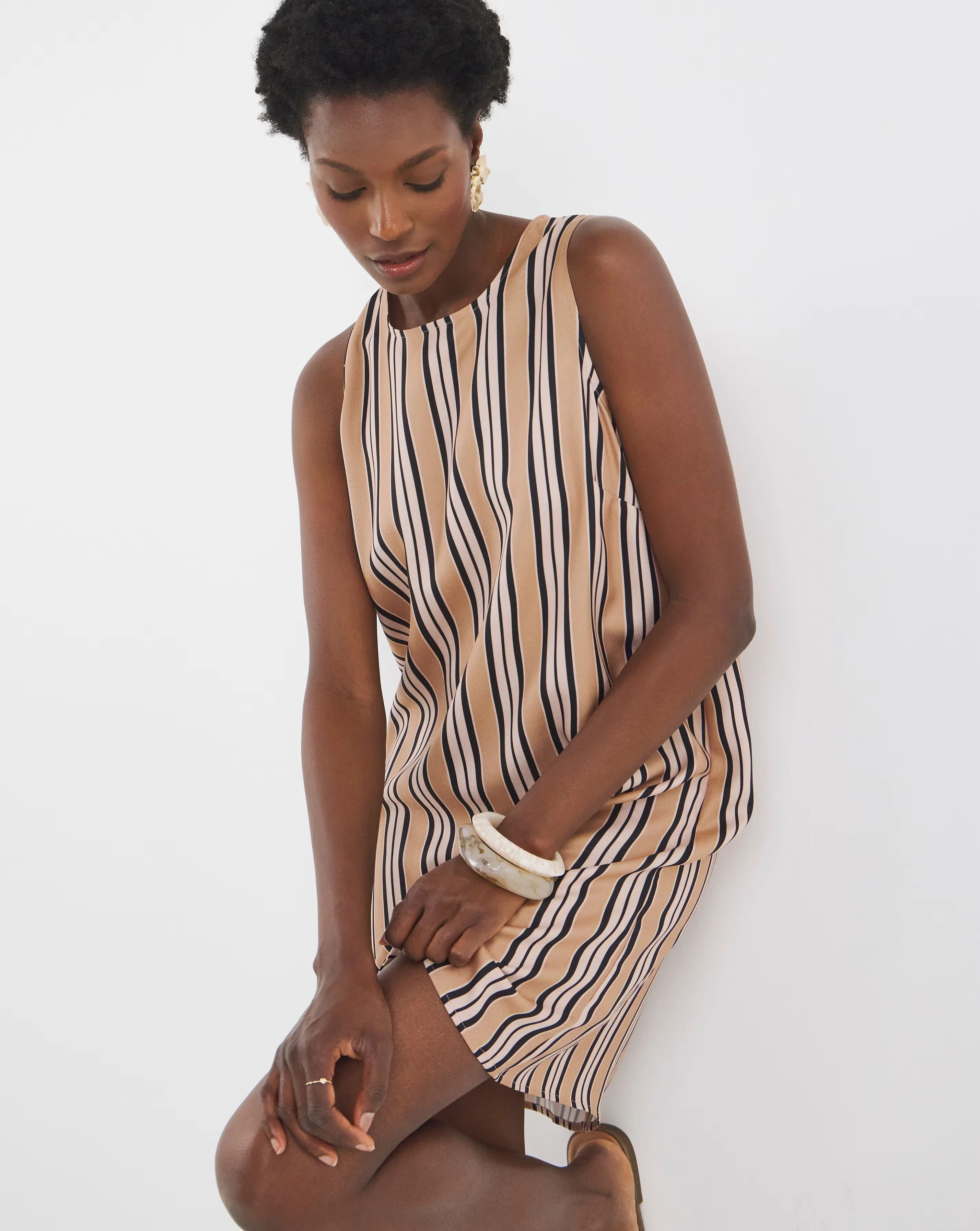 Stripe Sleeveless Shift Dress 1 Stripe Sleeveless Shift Dress