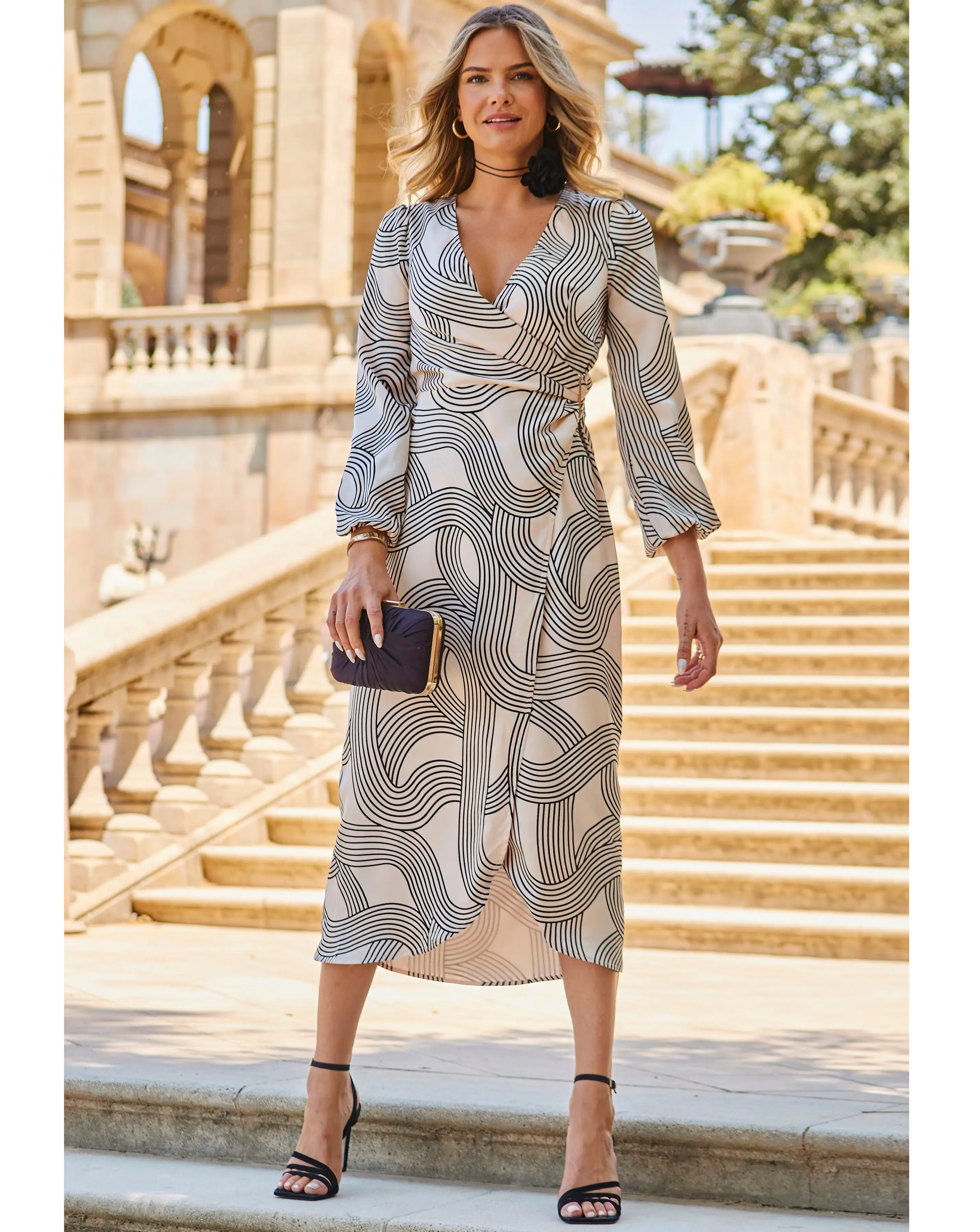Sosandar Ring Detail Wrap Dress 1 Sosandar Ring Detail Wrap Dress