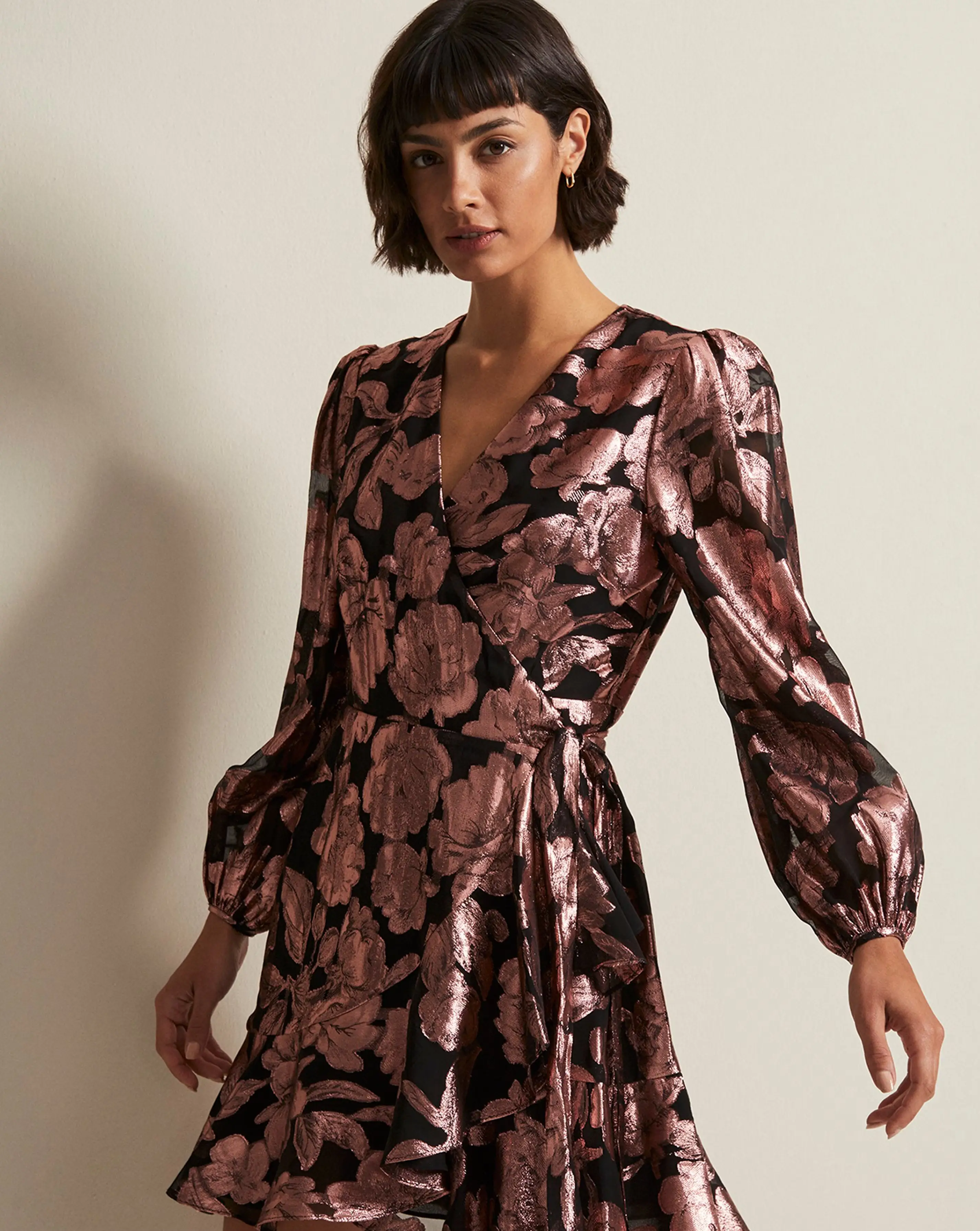 Phase Eight Foil Wrap Dress 1 Phase Eight Foil Wrap Dress