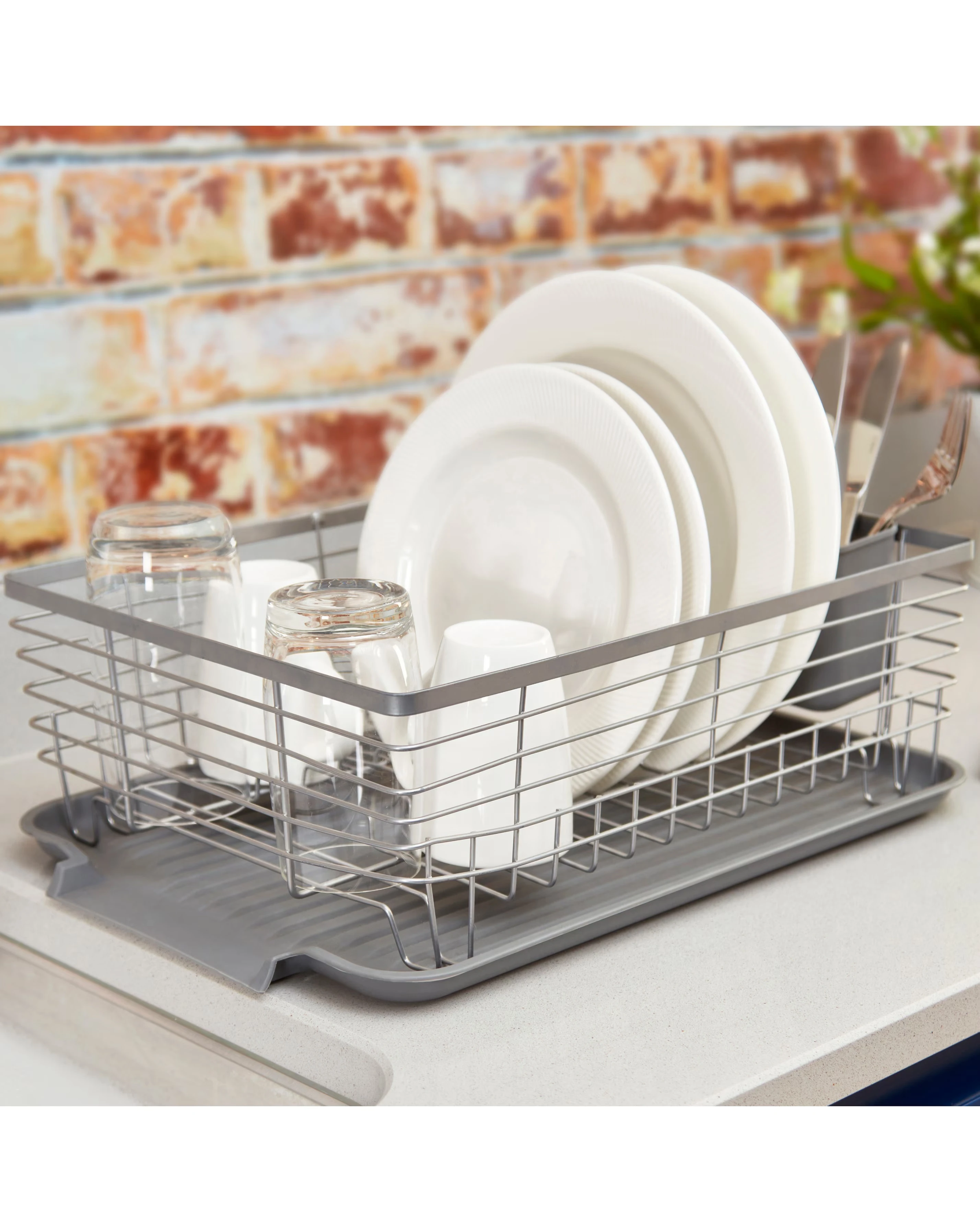 Tower Compact Dishrack with Cutlery Holder 2 Tower Compact Dishrack with Cutlery Holder