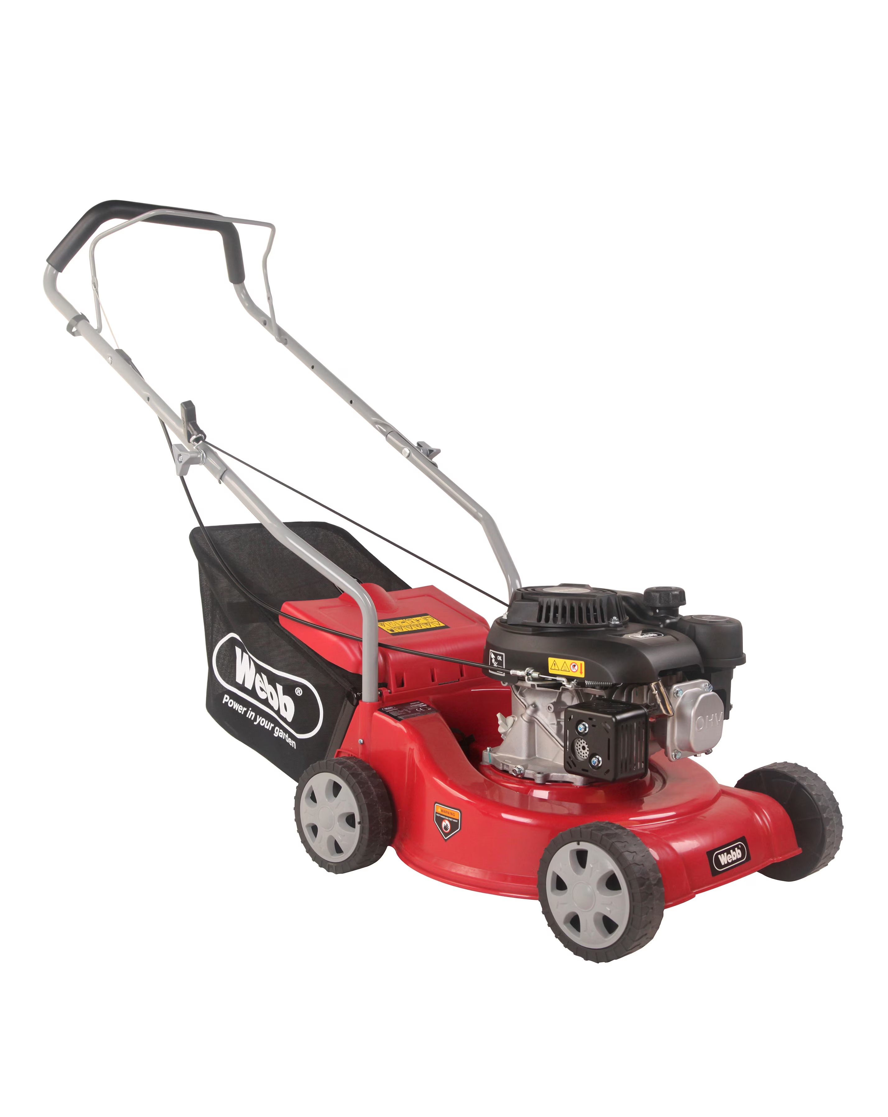 Webb Dynamic 39cm Hand Push Petrol Lawnmower with Polydeck 1 Webb Dynamic 39cm Hand Push Petrol Lawnmower with Polydeck