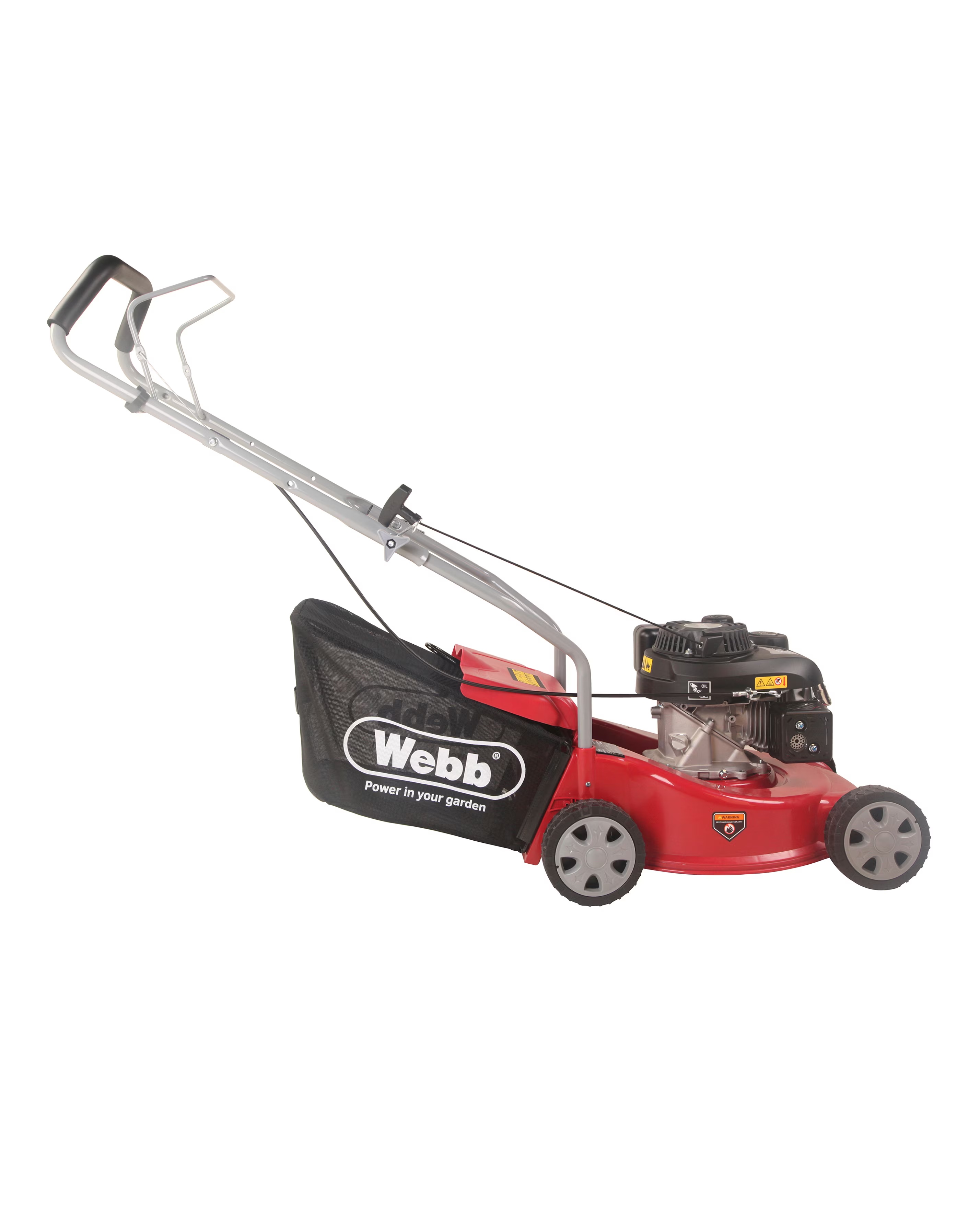 Webb Dynamic 39cm Hand Push Petrol Lawnmower with Polydeck 3 Webb Dynamic 39cm Hand Push Petrol Lawnmower with Polydeck
