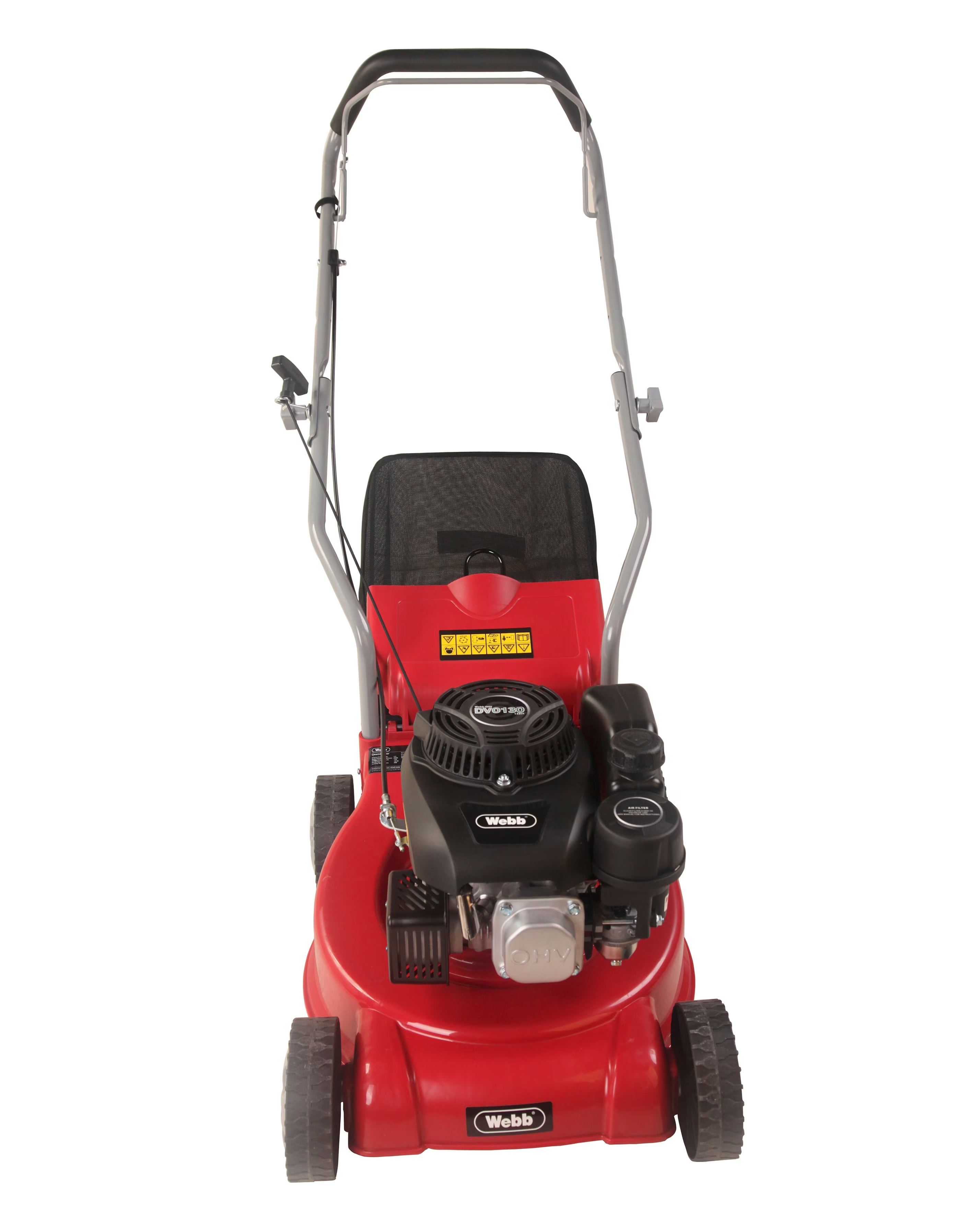 Webb Dynamic 39cm Hand Push Petrol Lawnmower with Polydeck 8 Webb Dynamic 39cm Hand Push Petrol Lawnmower with Polydeck
