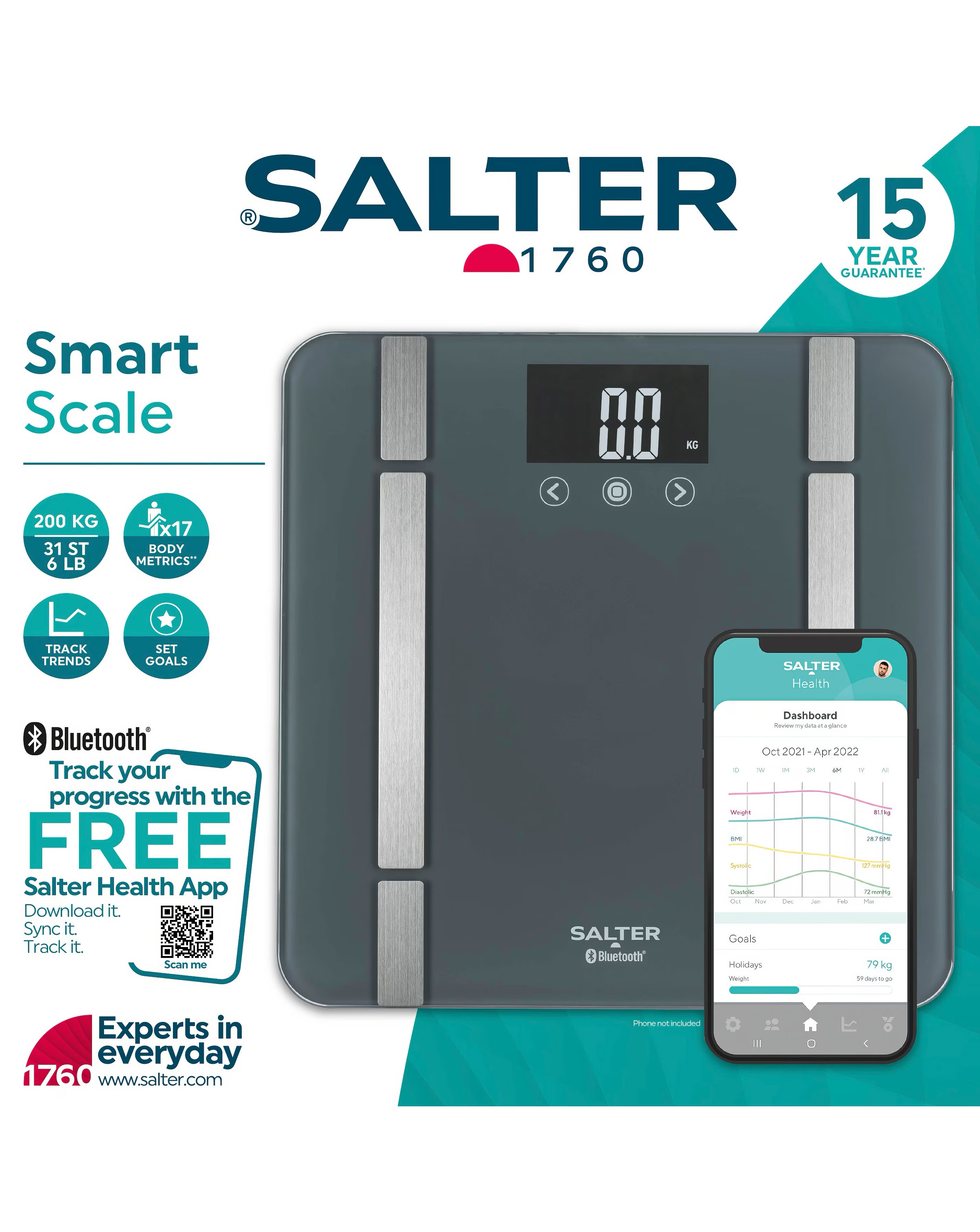 Salter Charcoal Smart Scale 2 Salter Charcoal Smart Scale