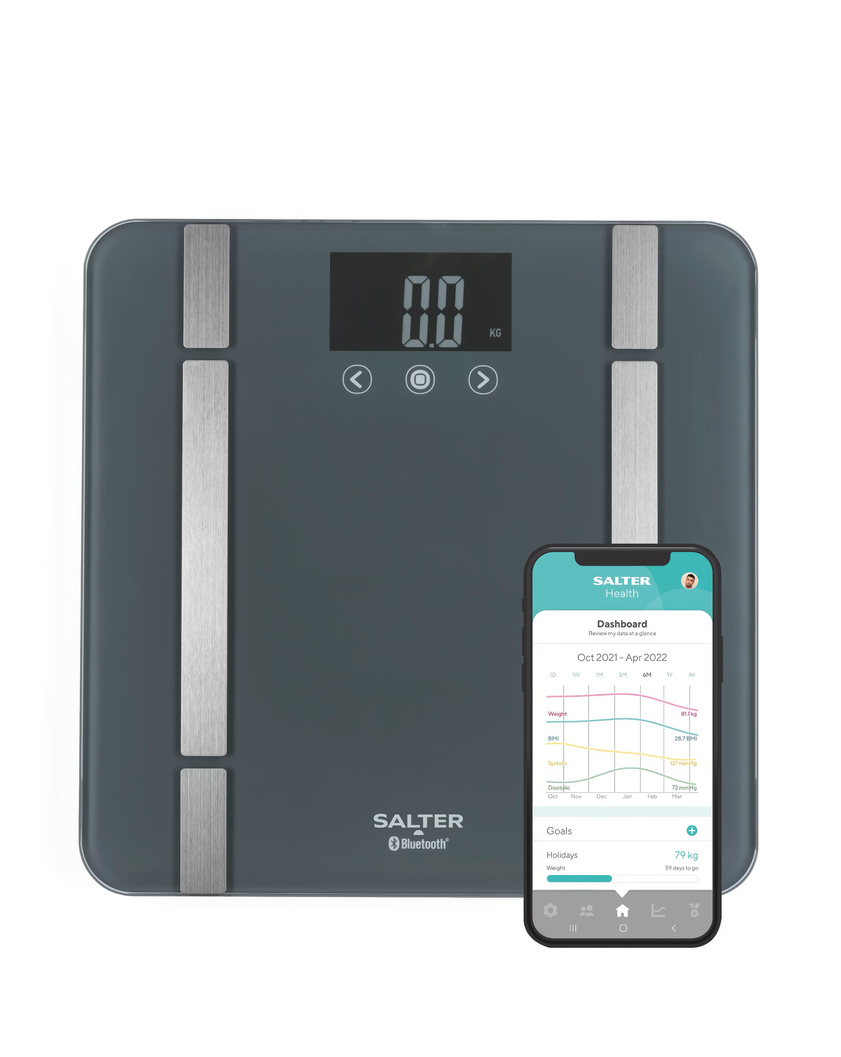 Salter Charcoal Smart Scale 8 Salter Charcoal Smart Scale