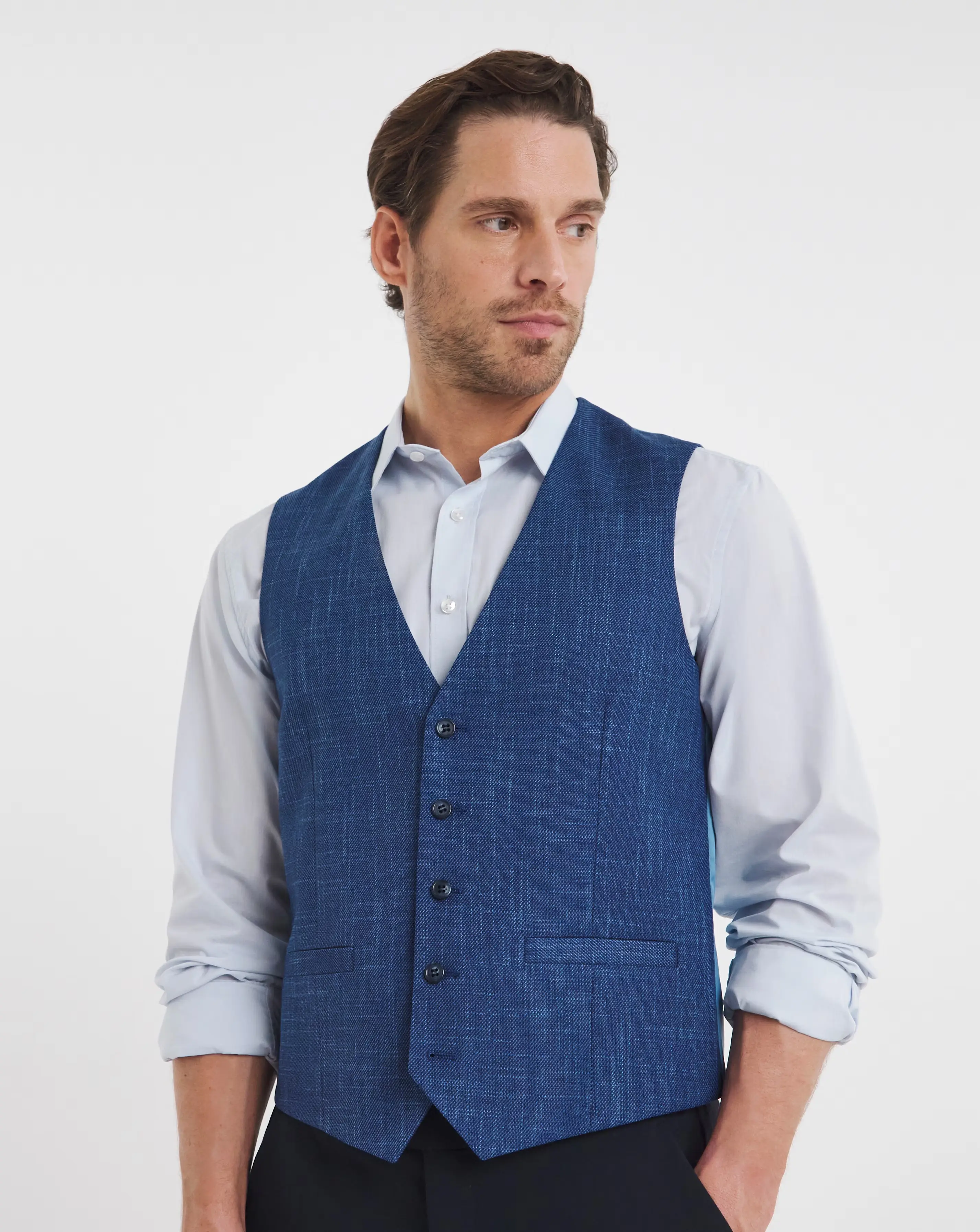 Joe Browns Navy Textured Waistcoat 1 Joe Browns Navy Textured Waistcoat