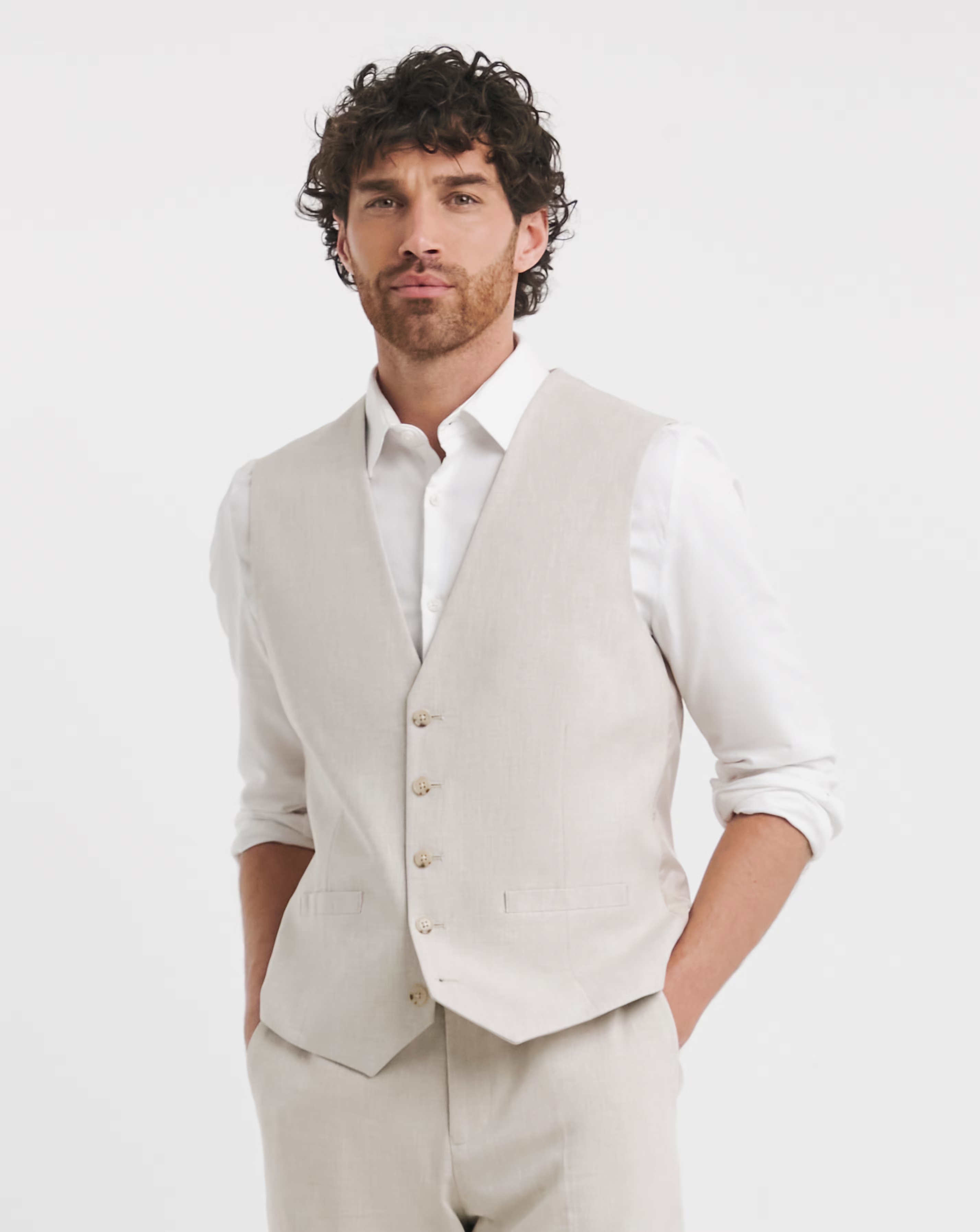 Linen Blend Waistcoat 1 Linen Blend Waistcoat