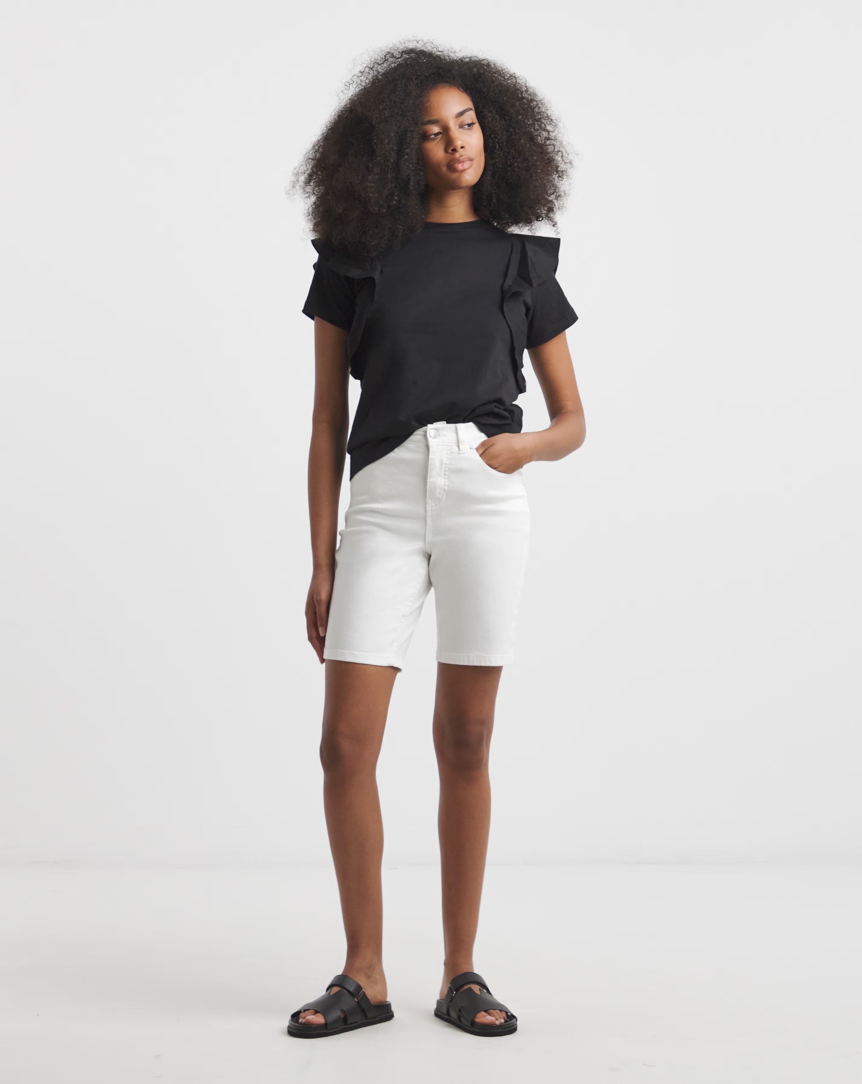 Simply Be White 24/7 Knee Short 1 Simply Be White 24/7 Knee Short