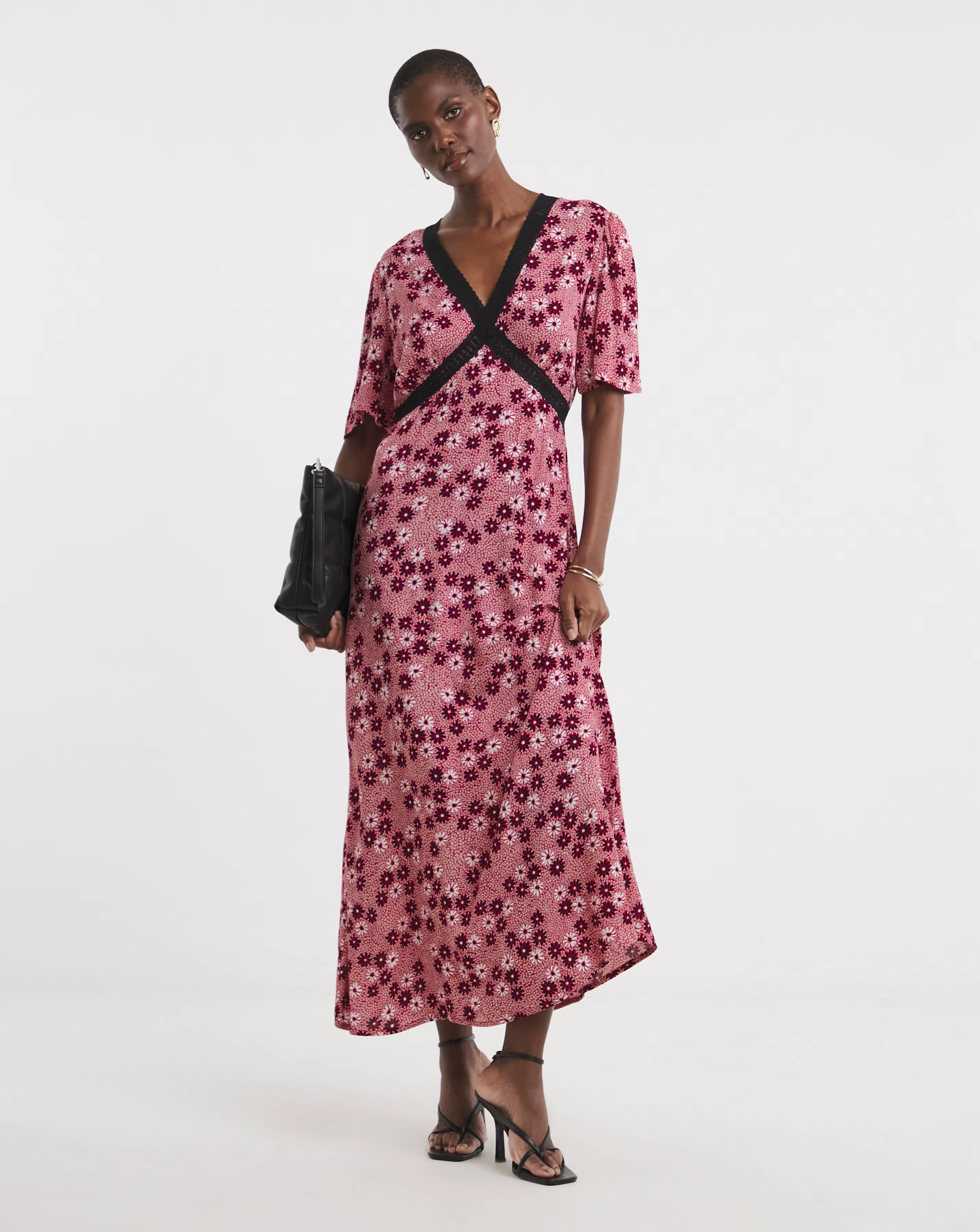 Textured Crinkle Lace Trim Maxi Dress 1 Textured Crinkle Lace Trim Maxi Dress