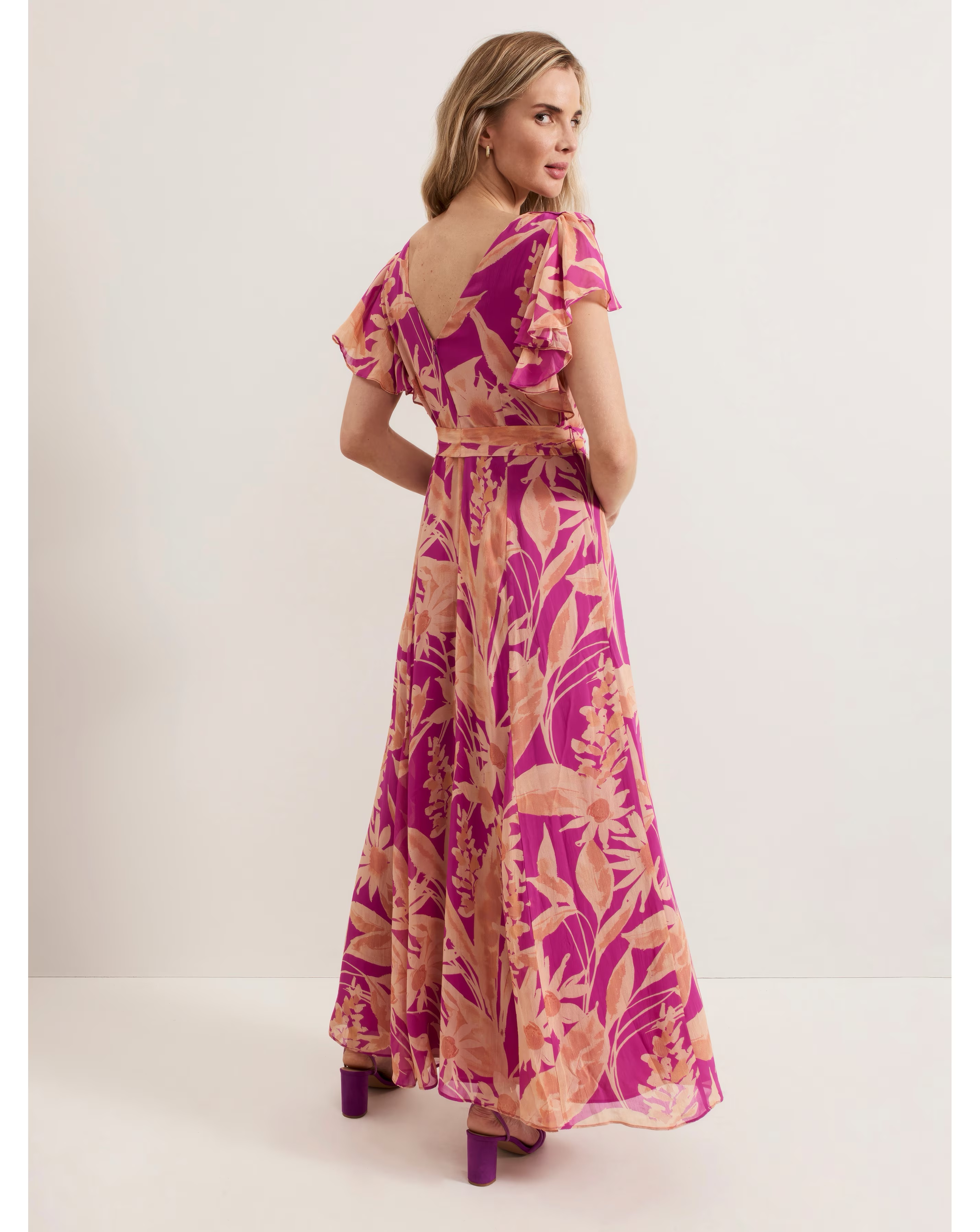 Phase Eight Dinara Printed Frill Detail Maxi Dress 4 Phase Eight Dinara Printed Frill Detail Maxi Dress