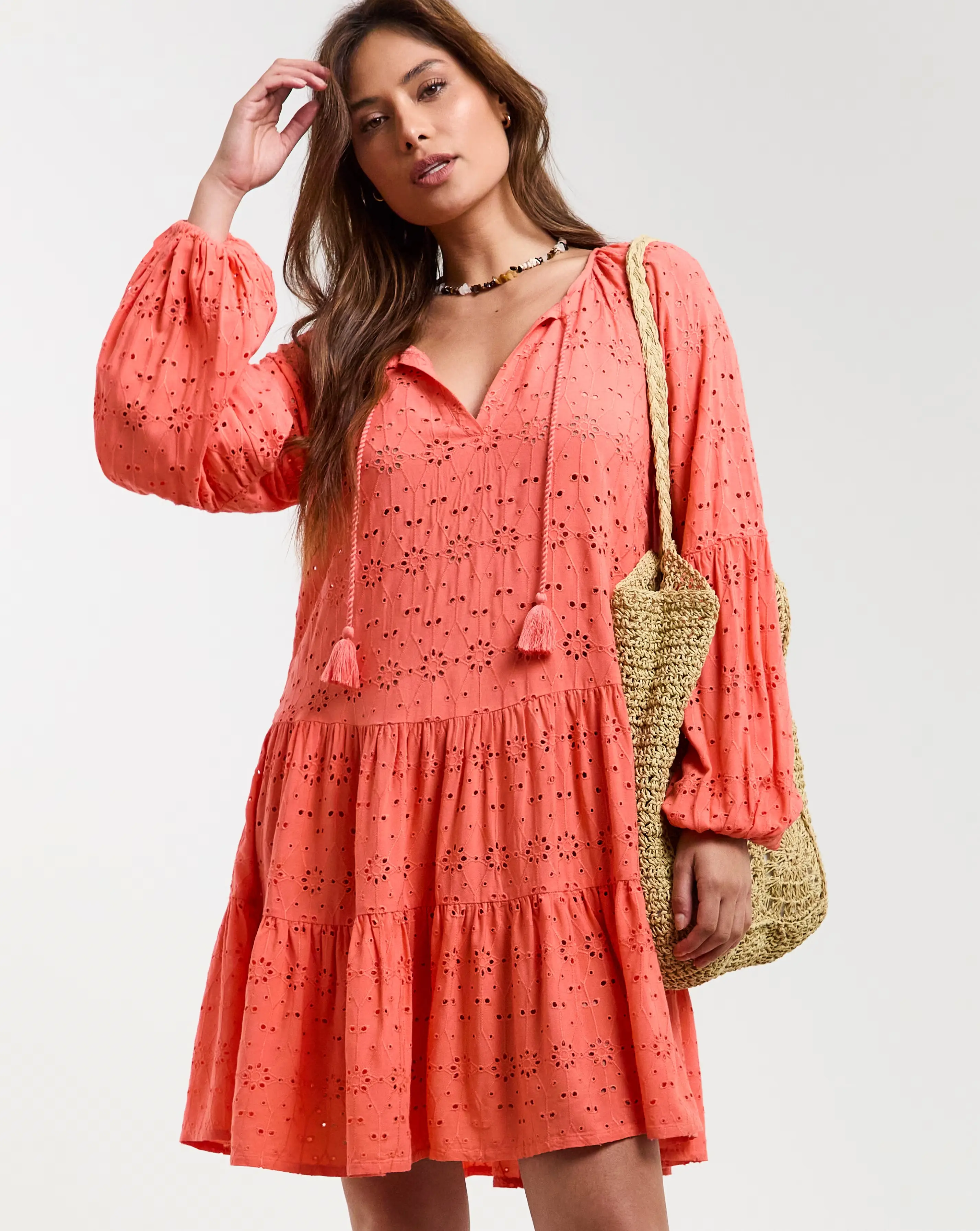 Beach To Beach Broderie Mini Beach Dress 1 Beach To Beach Broderie Mini Beach Dress