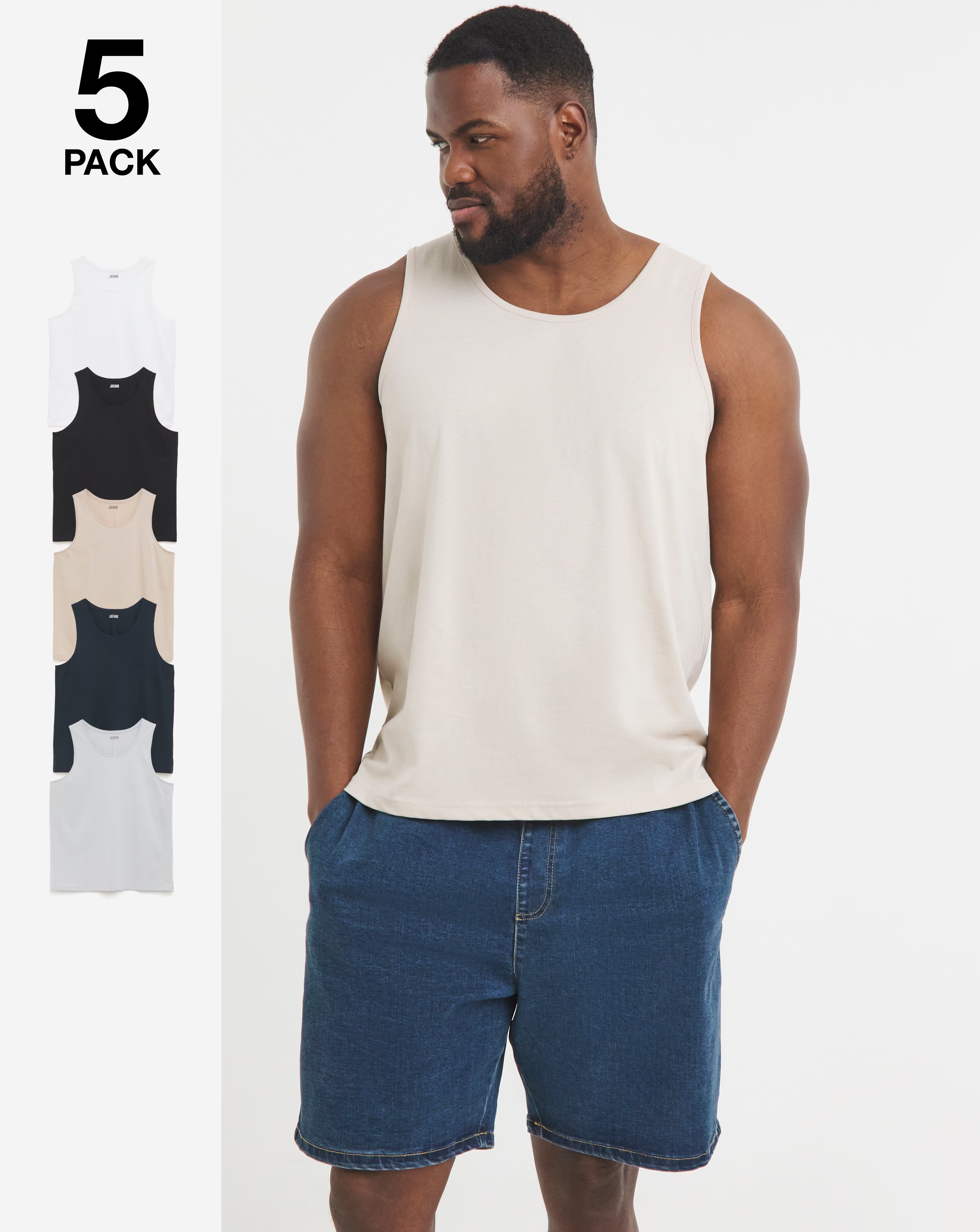 5 Pack Multi Pure Cotton Vests 1 5 Pack Multi Pure Cotton Vests