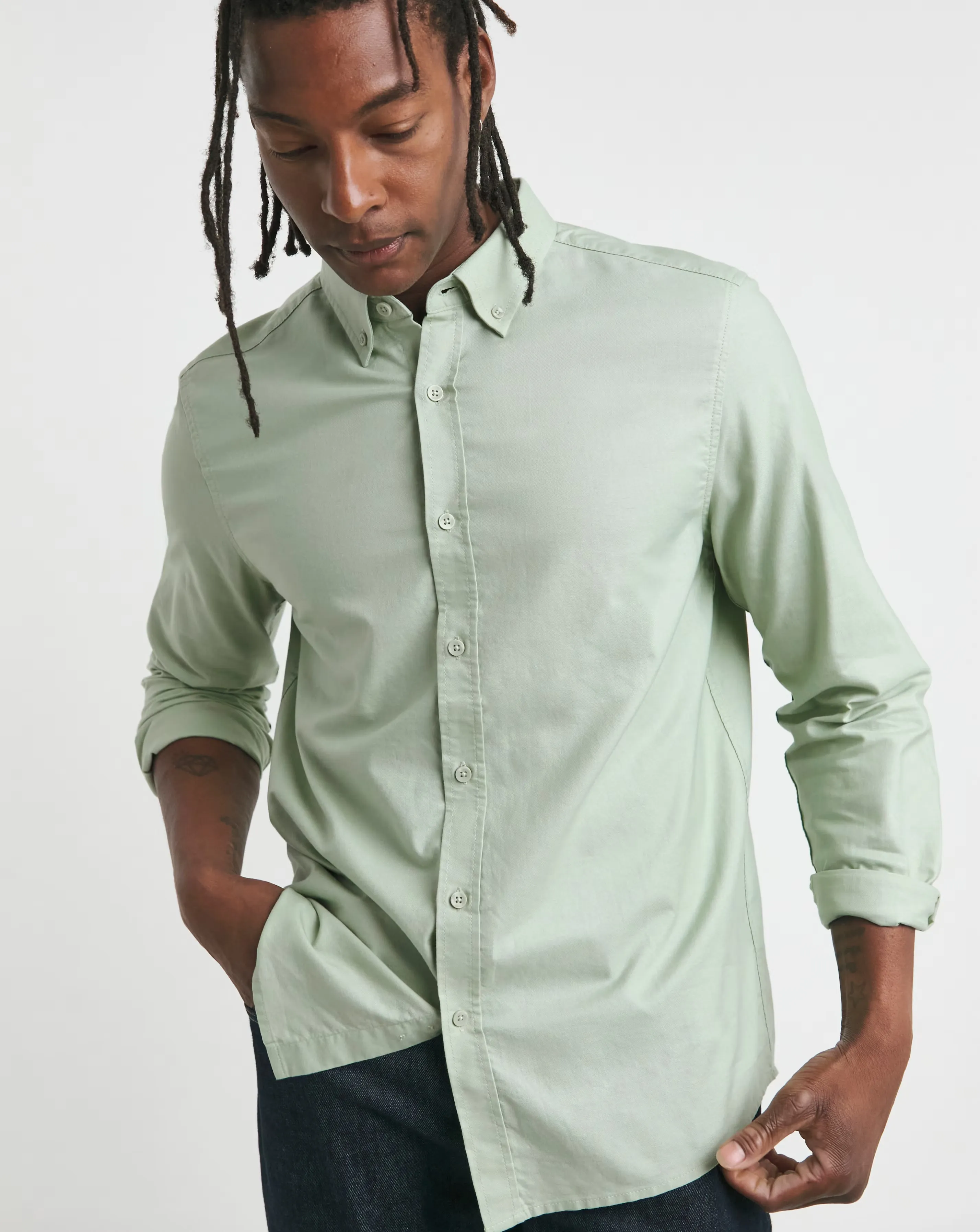 Long Sleeve Sage Oxford Shirt Regular 1 Long Sleeve Sage Oxford Shirt Regular