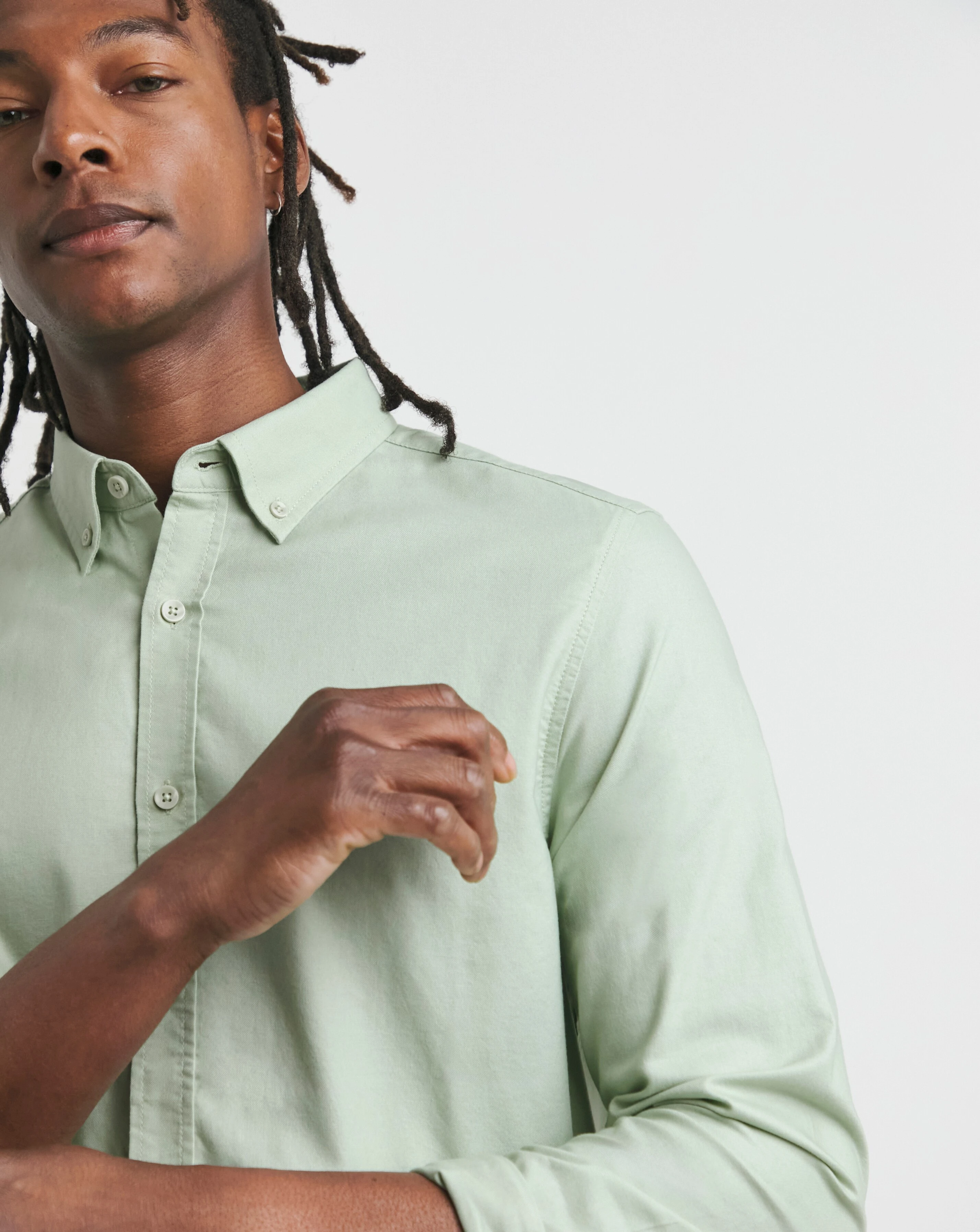 Long Sleeve Sage Oxford Shirt Regular 4 Long Sleeve Sage Oxford Shirt Regular