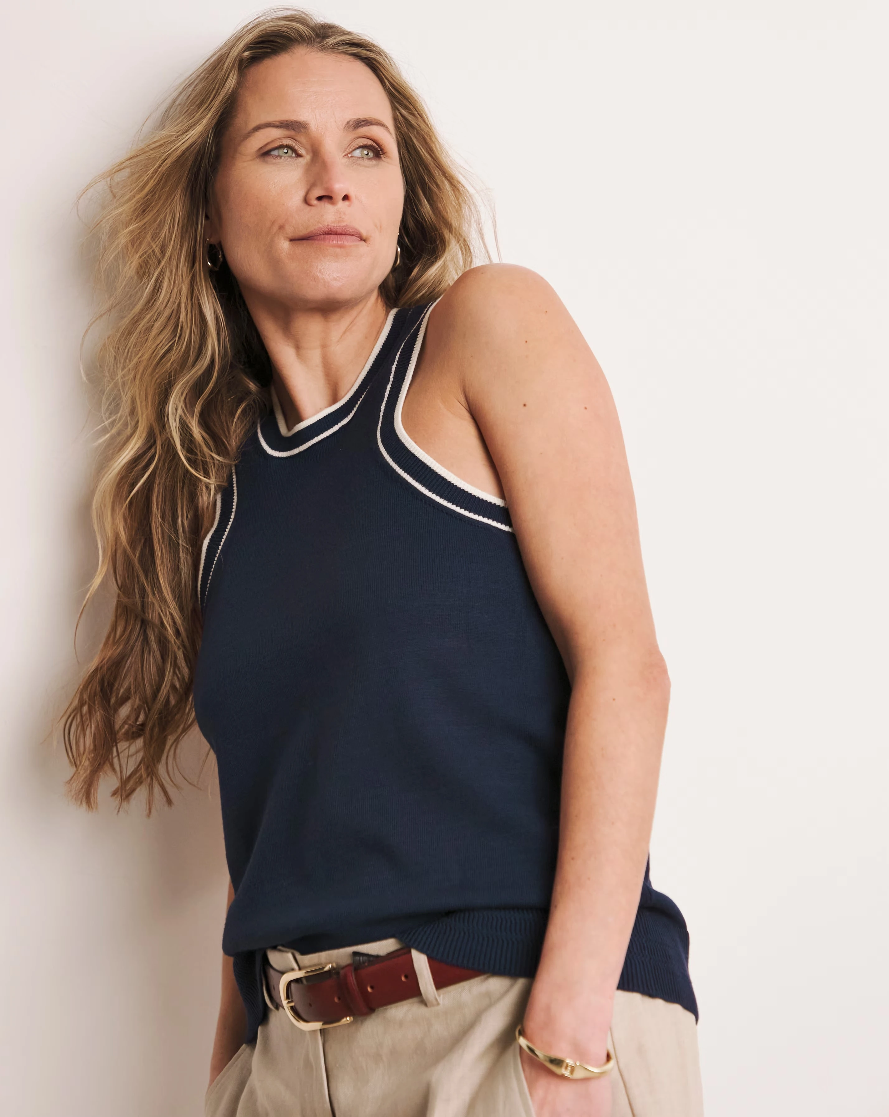 Anthology Navy Contrast Trim Vest 5 Anthology Navy Contrast Trim Vest