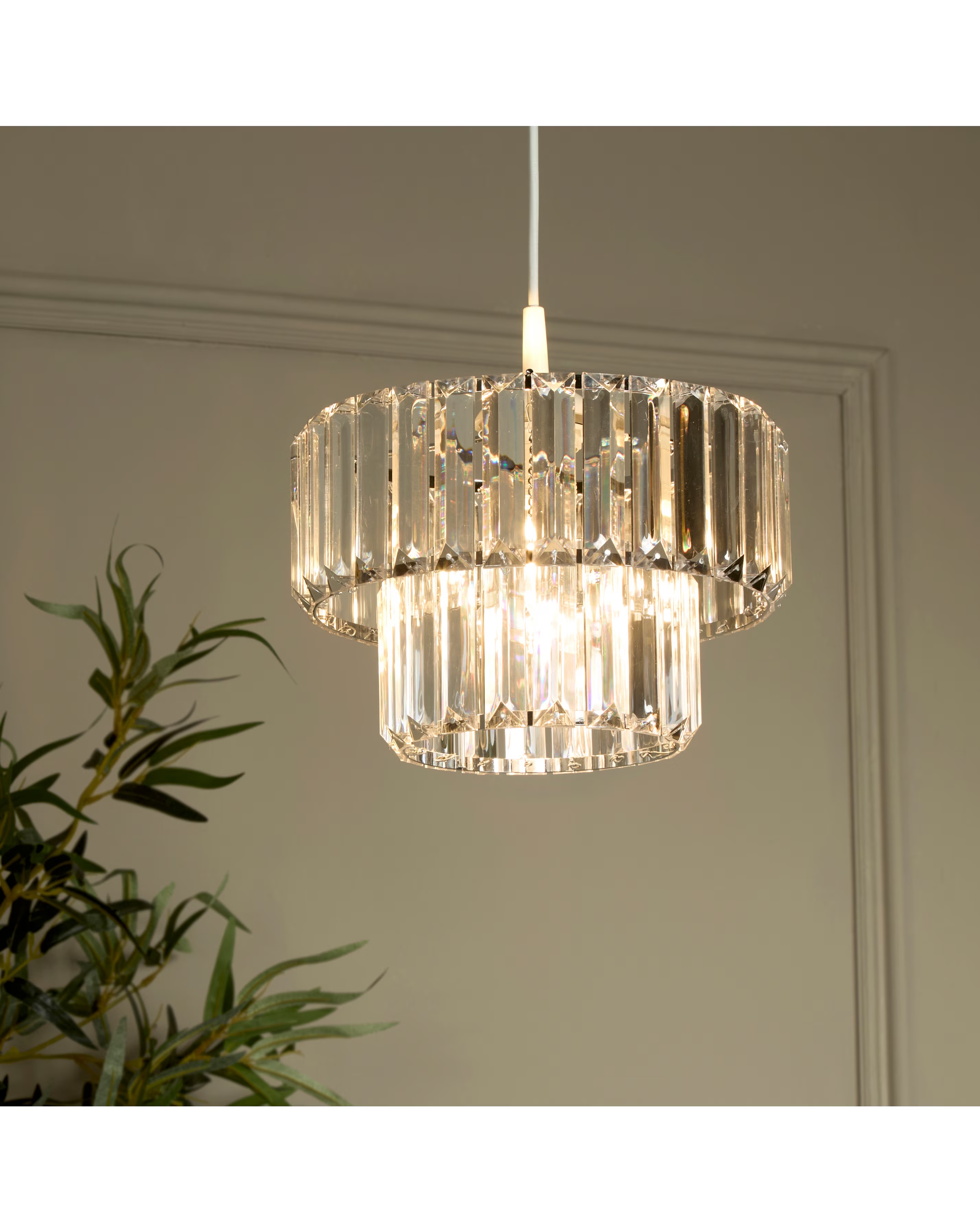 Chrome and Clear Acrylic Shade