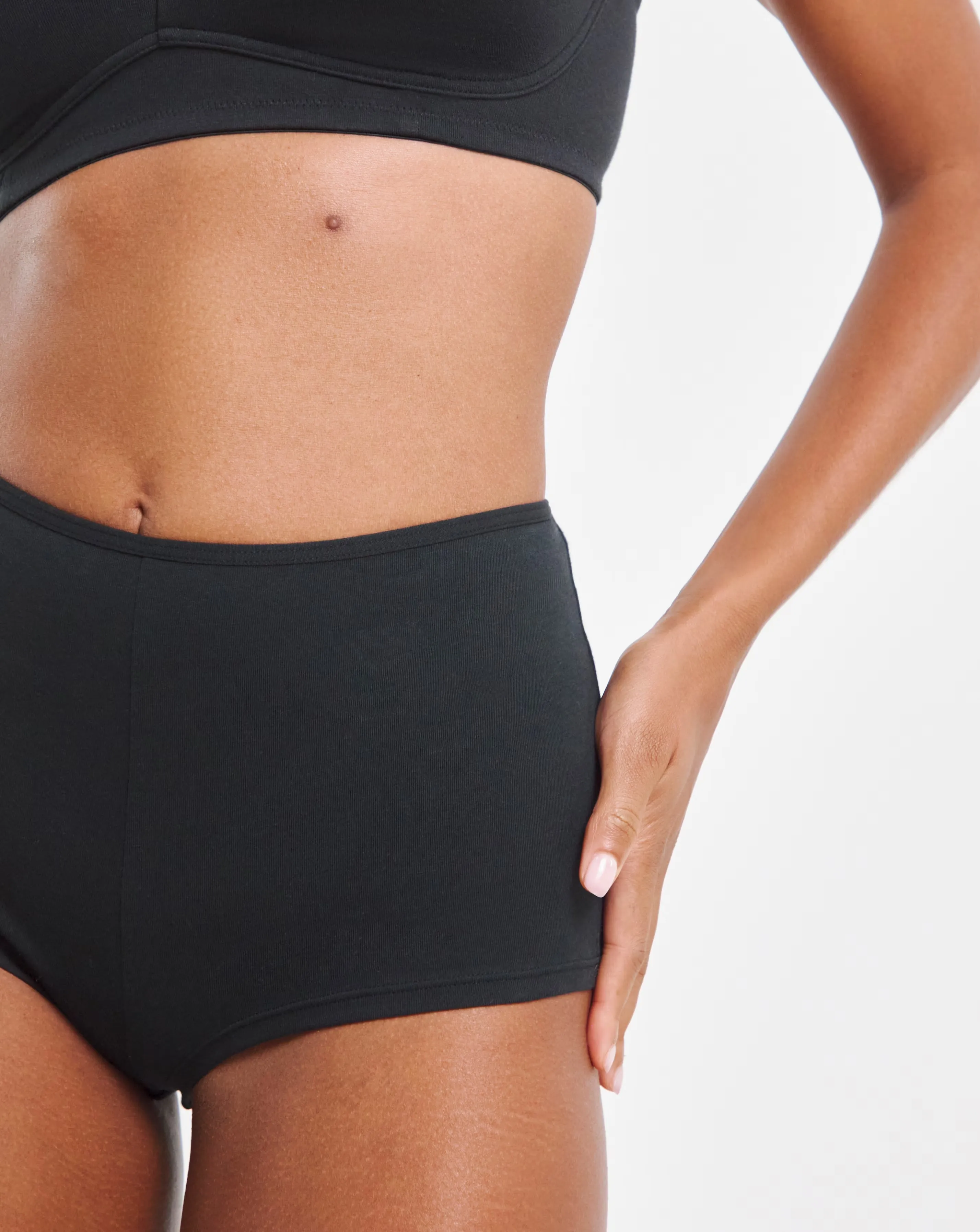 Pretty Secrets (5 Pack) Cotton Boy Short Knickers Black 2 Pretty Secrets (5 Pack) Cotton Boy Short Knickers Black