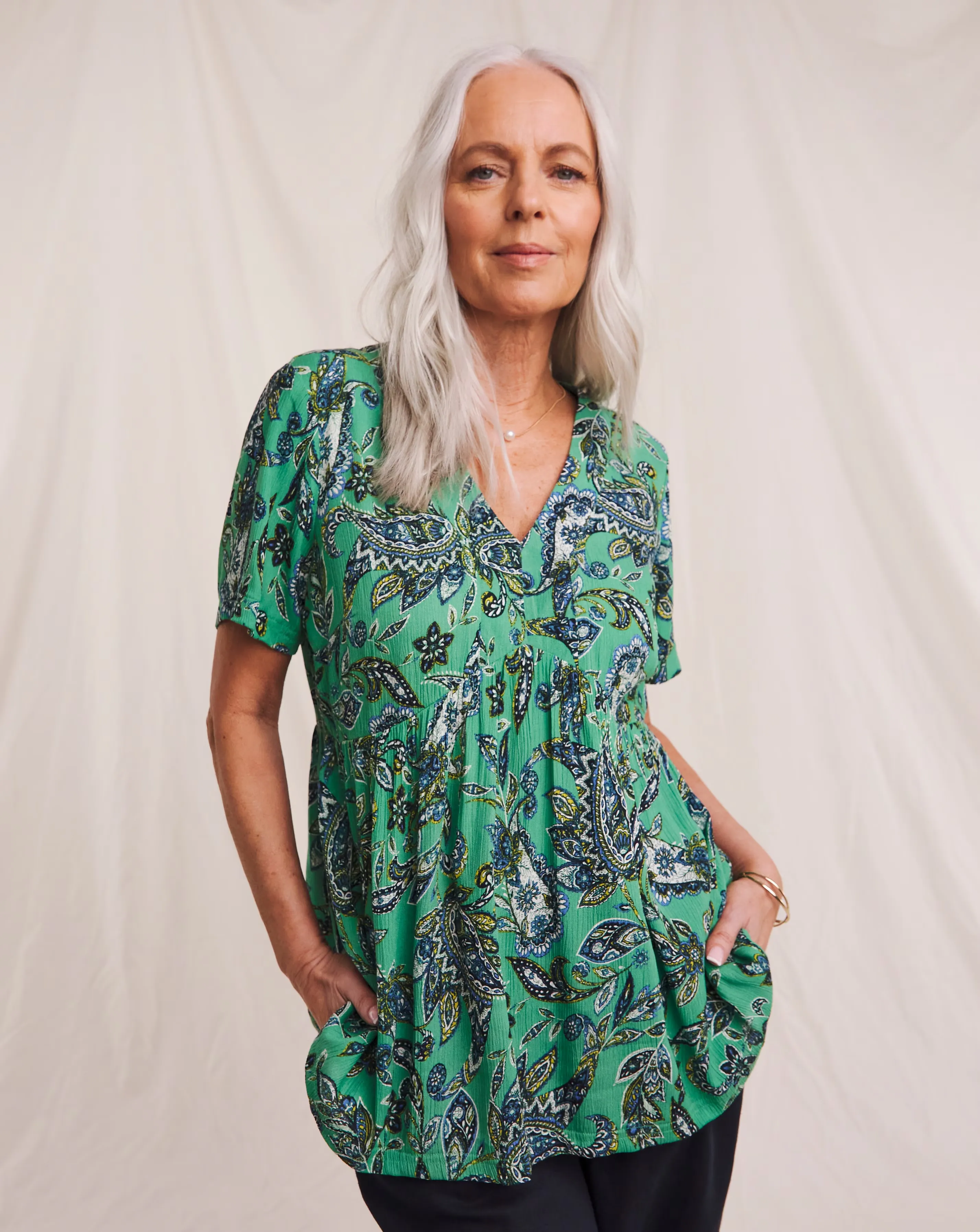 Julipa Textured Crinkle Printed Blouse 1 Julipa Textured Crinkle Printed Blouse