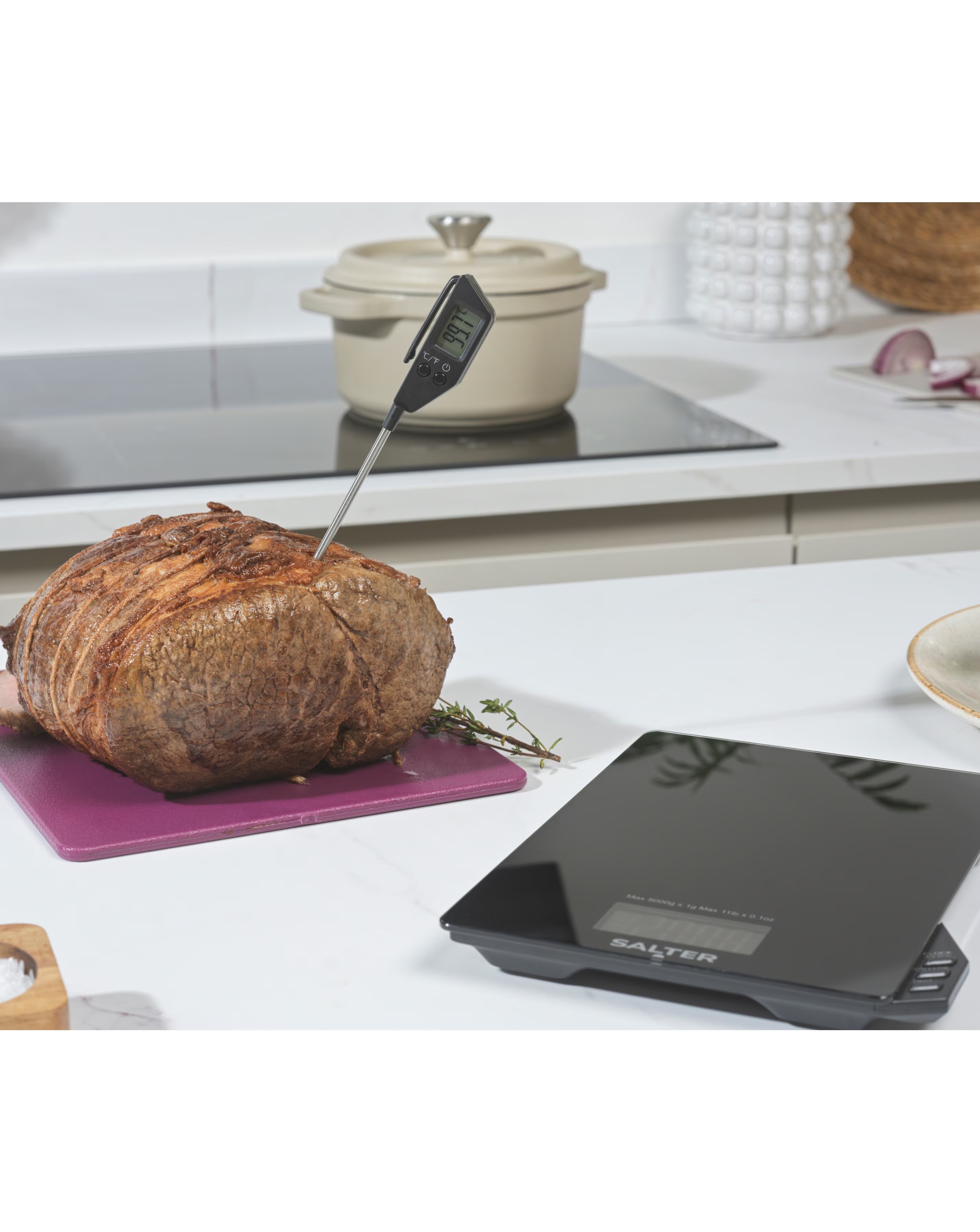 Salter Electronic Scale with Thermometer & Timer 6 Salter Electronic Scale with Thermometer & Timer
