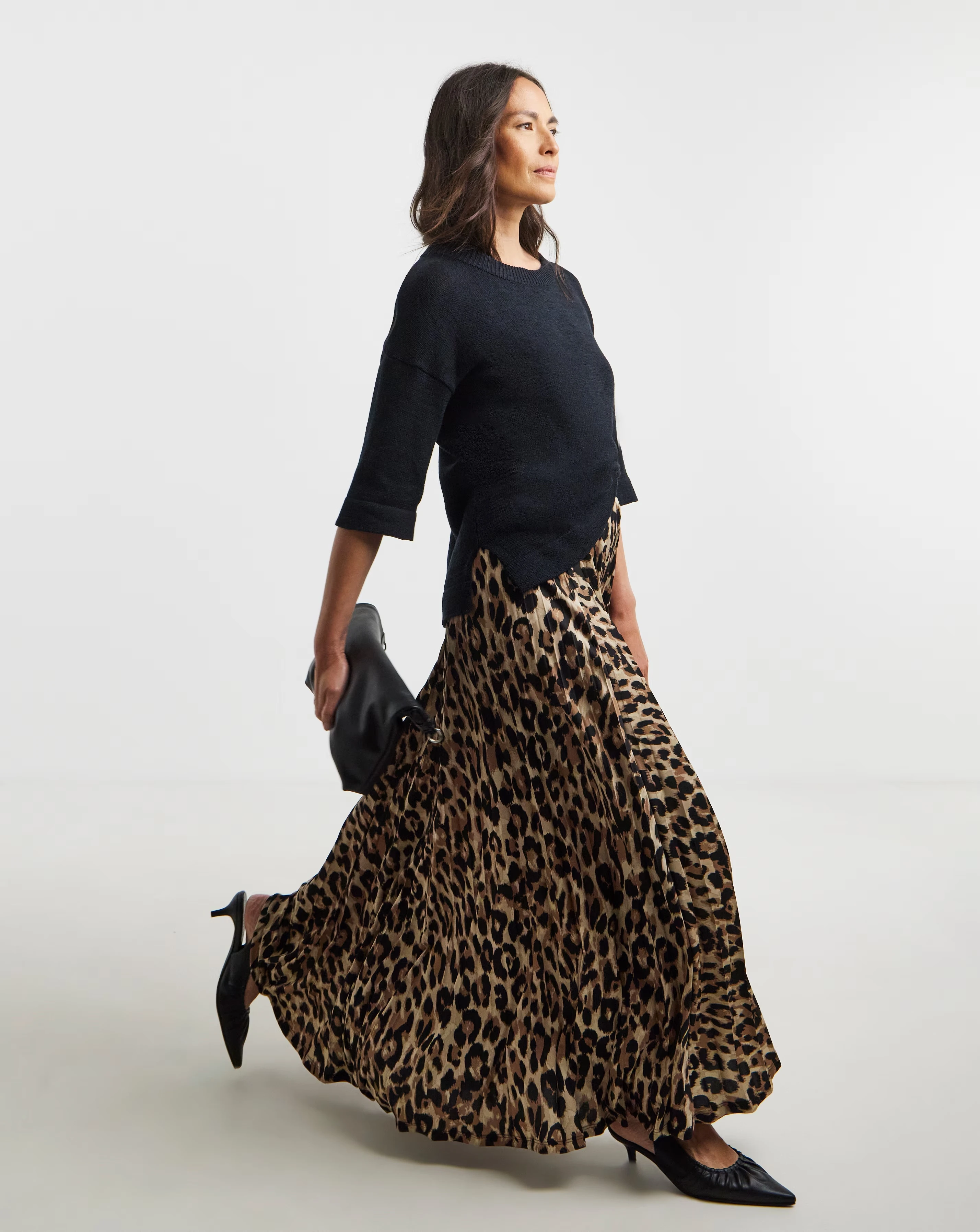 Animal Pleated Pull On Jersey Maxi Skirt 1 Animal Pleated Pull On Jersey Maxi Skirt