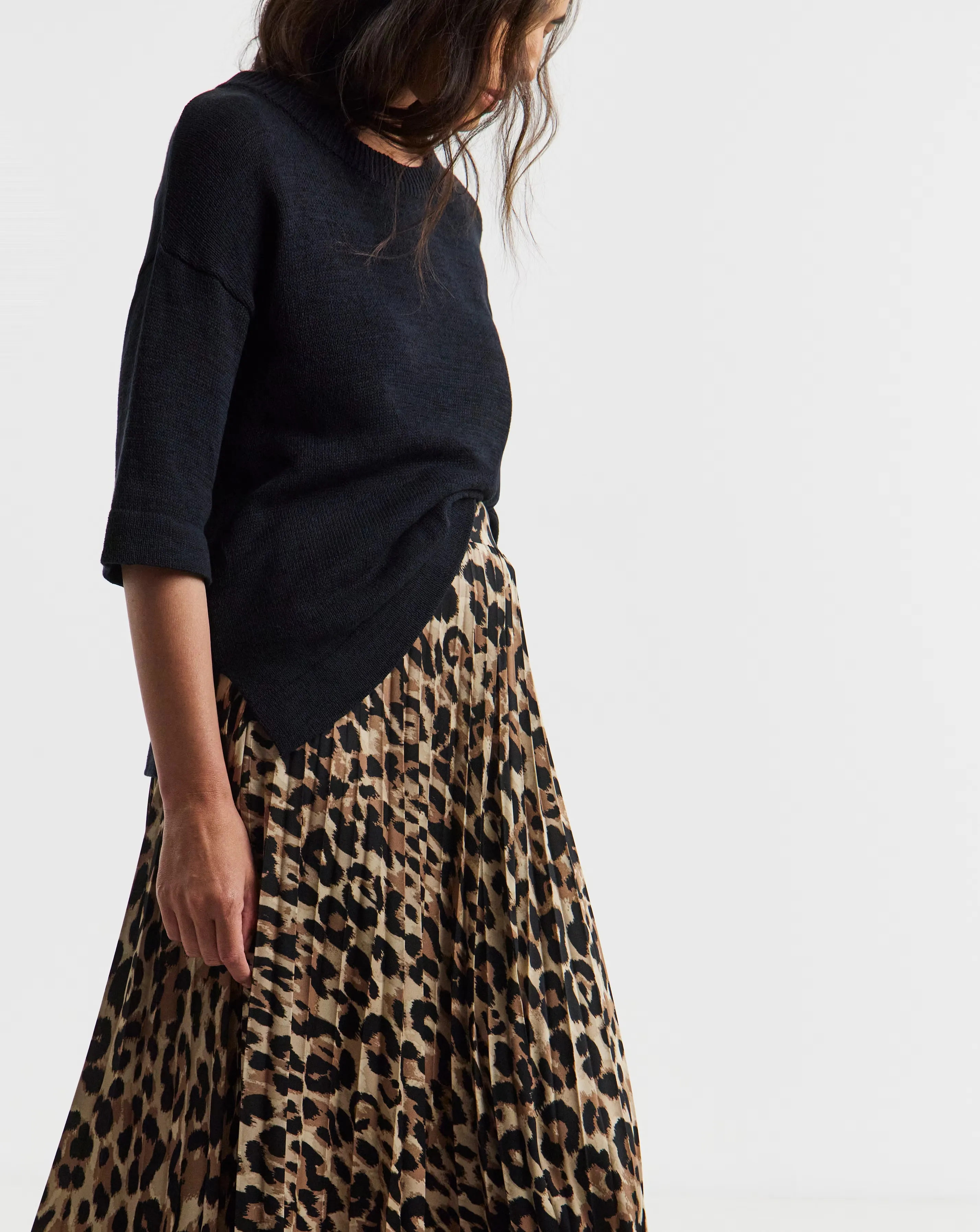 Animal Pleated Pull On Jersey Maxi Skirt 3 Animal Pleated Pull On Jersey Maxi Skirt