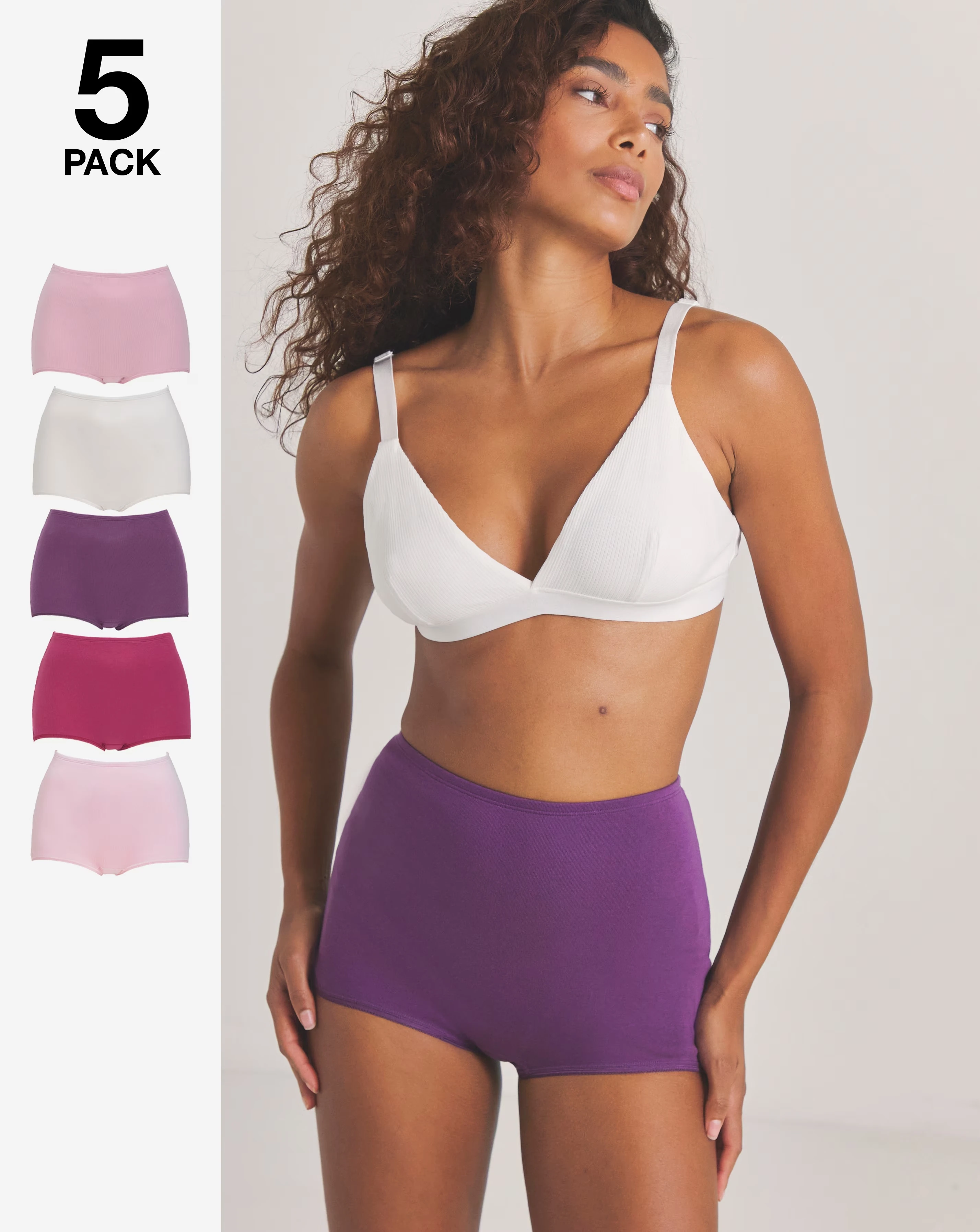 Pretty Secrets (5 Pack) Cotton Comfort Short Knickers 1 Pretty Secrets (5 Pack) Cotton Comfort Short Knickers