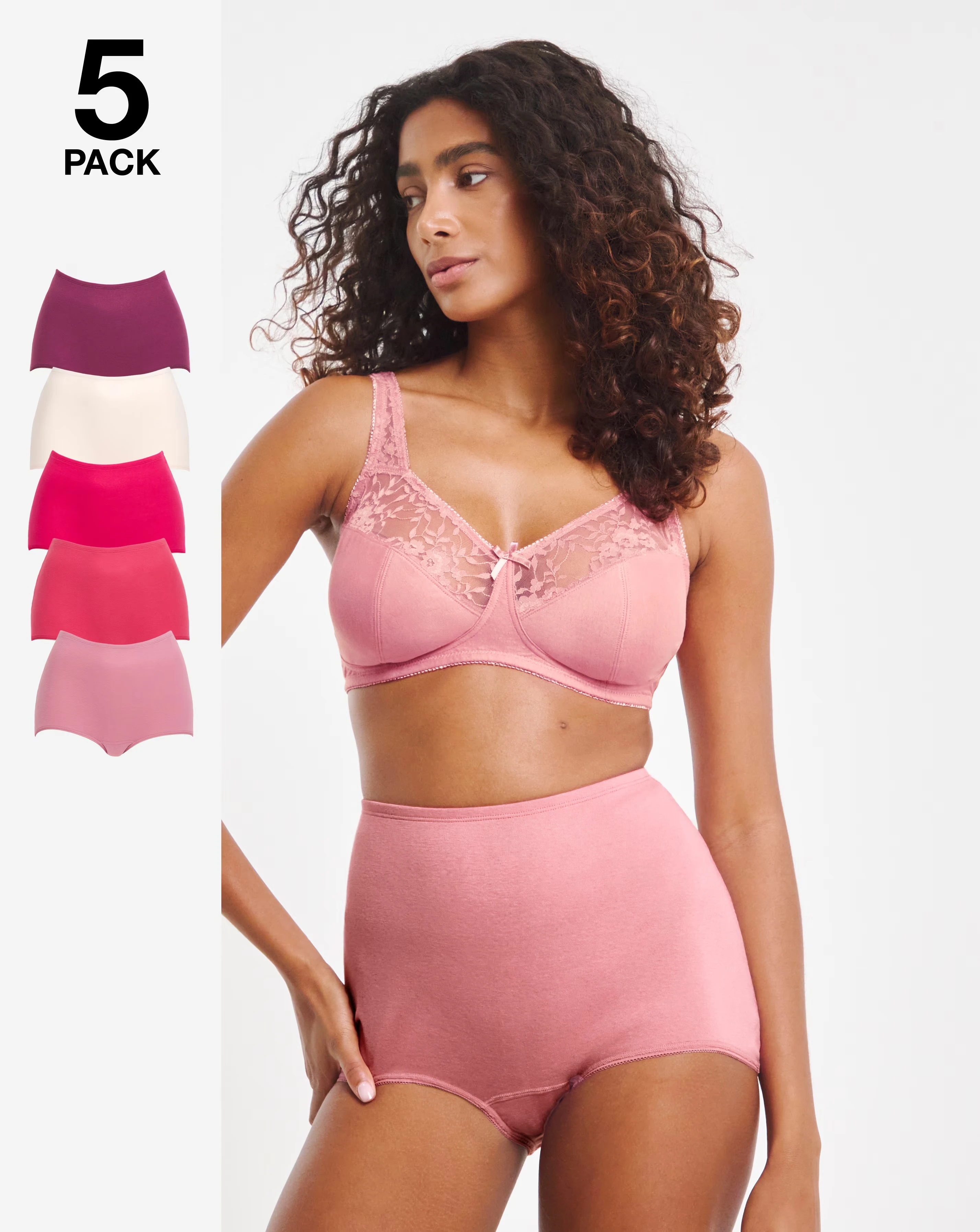 Pretty Secrets (5 Pack) Comfort Short Knickers Red Multi 1 Pretty Secrets (5 Pack) Comfort Short Knickers Red Multi