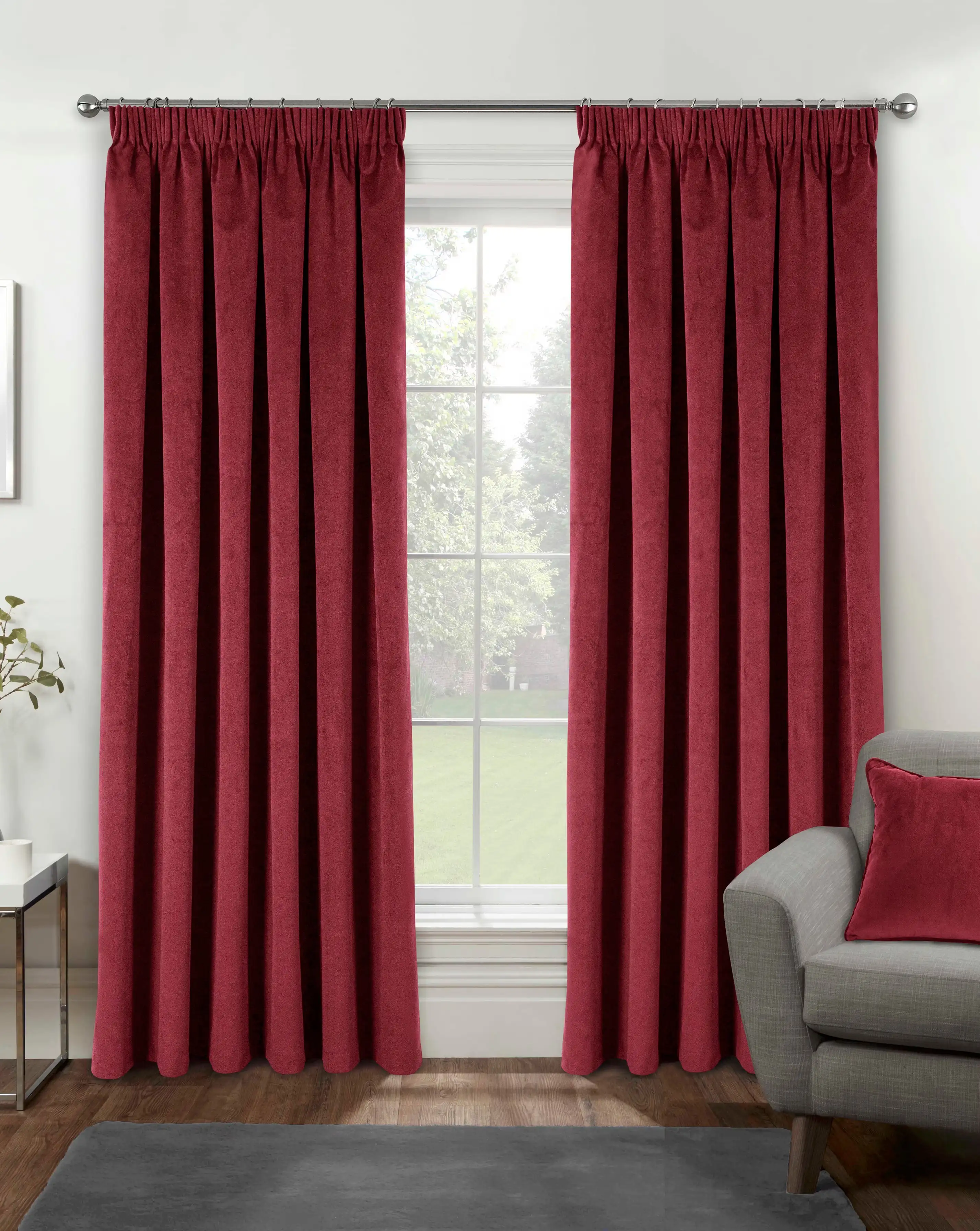 Oxford 100% Blackout Pencil Pleat Velvet Curtain 3 Oxford 100% Blackout Pencil Pleat Velvet Curtain
