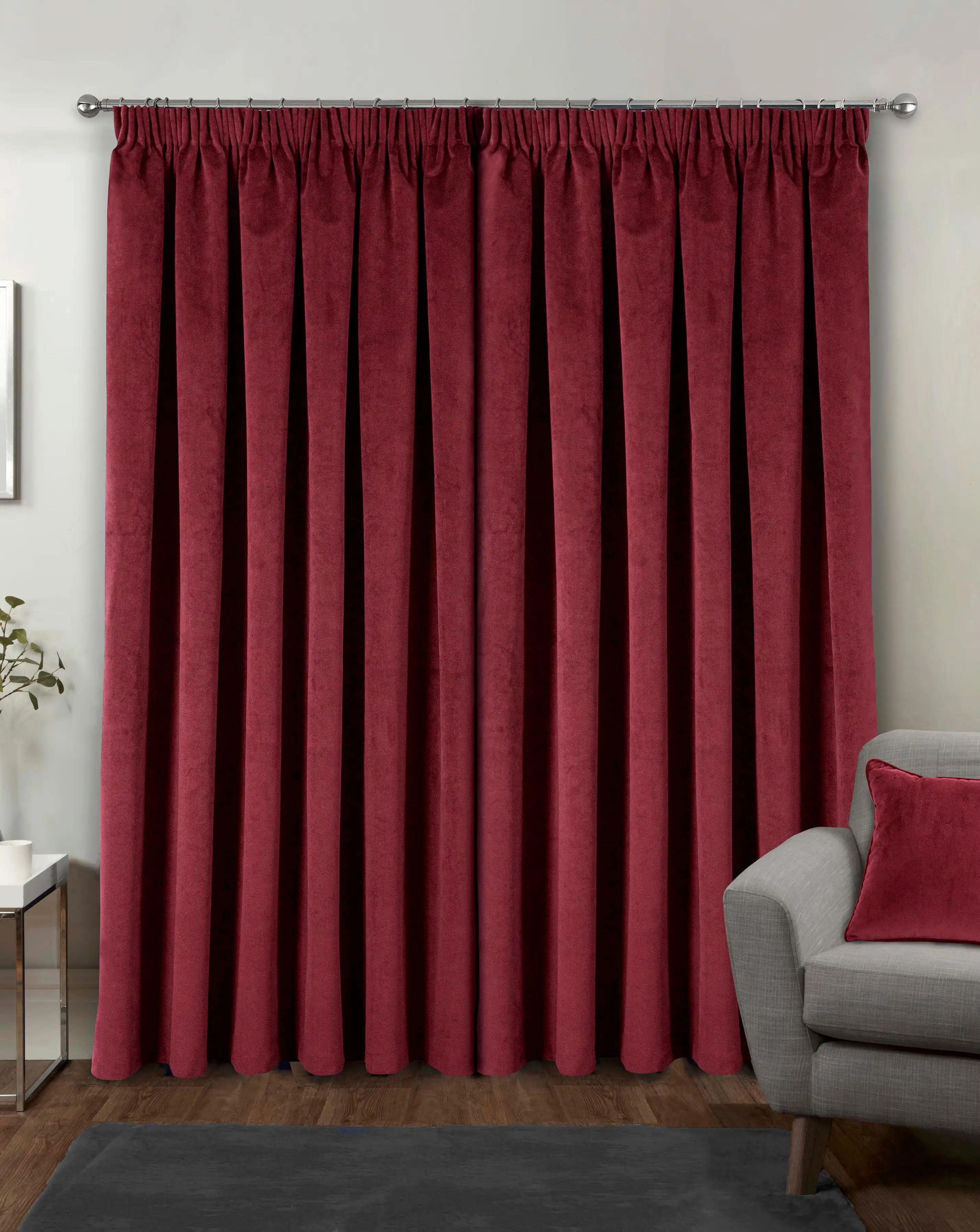 Oxford 100% Blackout Pencil Pleat Velvet Curtain 4 Oxford 100% Blackout Pencil Pleat Velvet Curtain