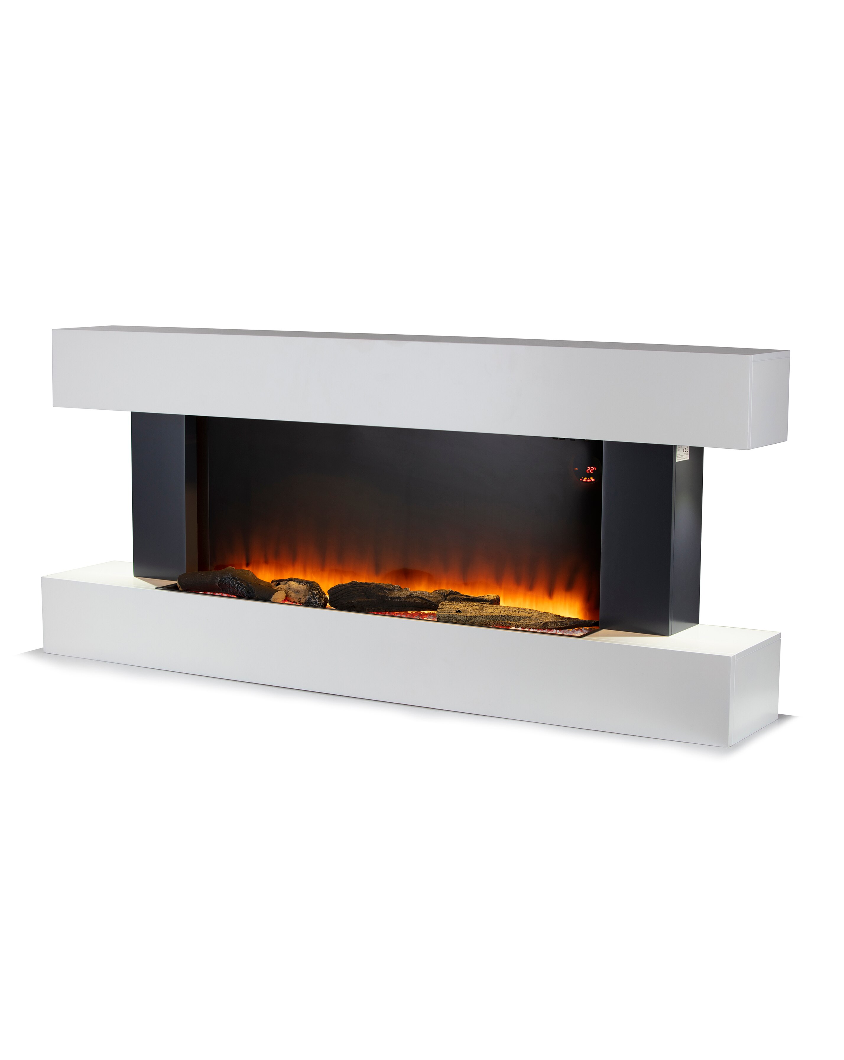 Warmlite Hingham White Wall Mounted Electric Fire 2 Warmlite Hingham White Wall Mounted Electric Fire
