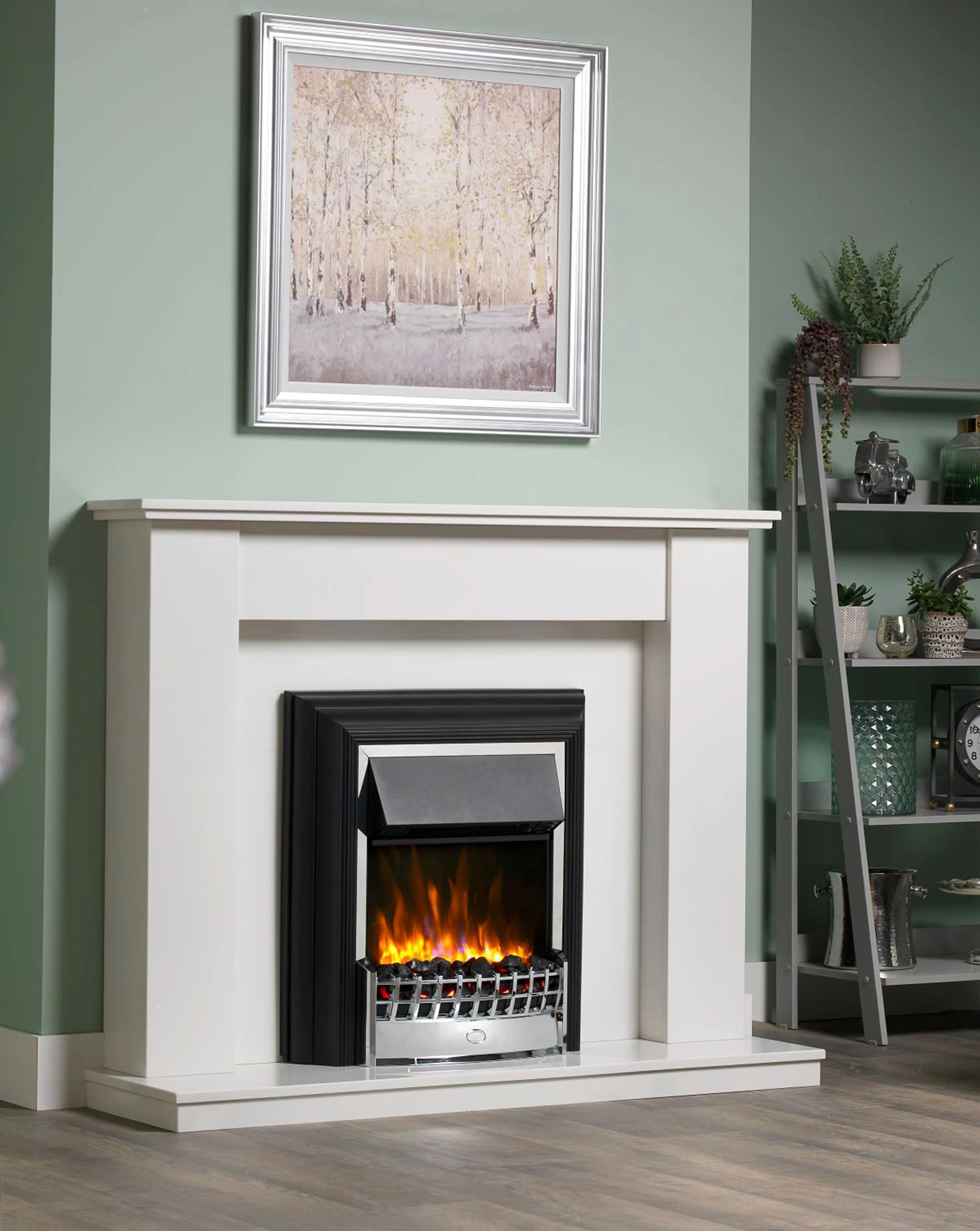 Dimplex Cheriton Deluxe Chrome Optiflame Electric Fire 2 Dimplex Cheriton Deluxe Chrome Optiflame Electric Fire