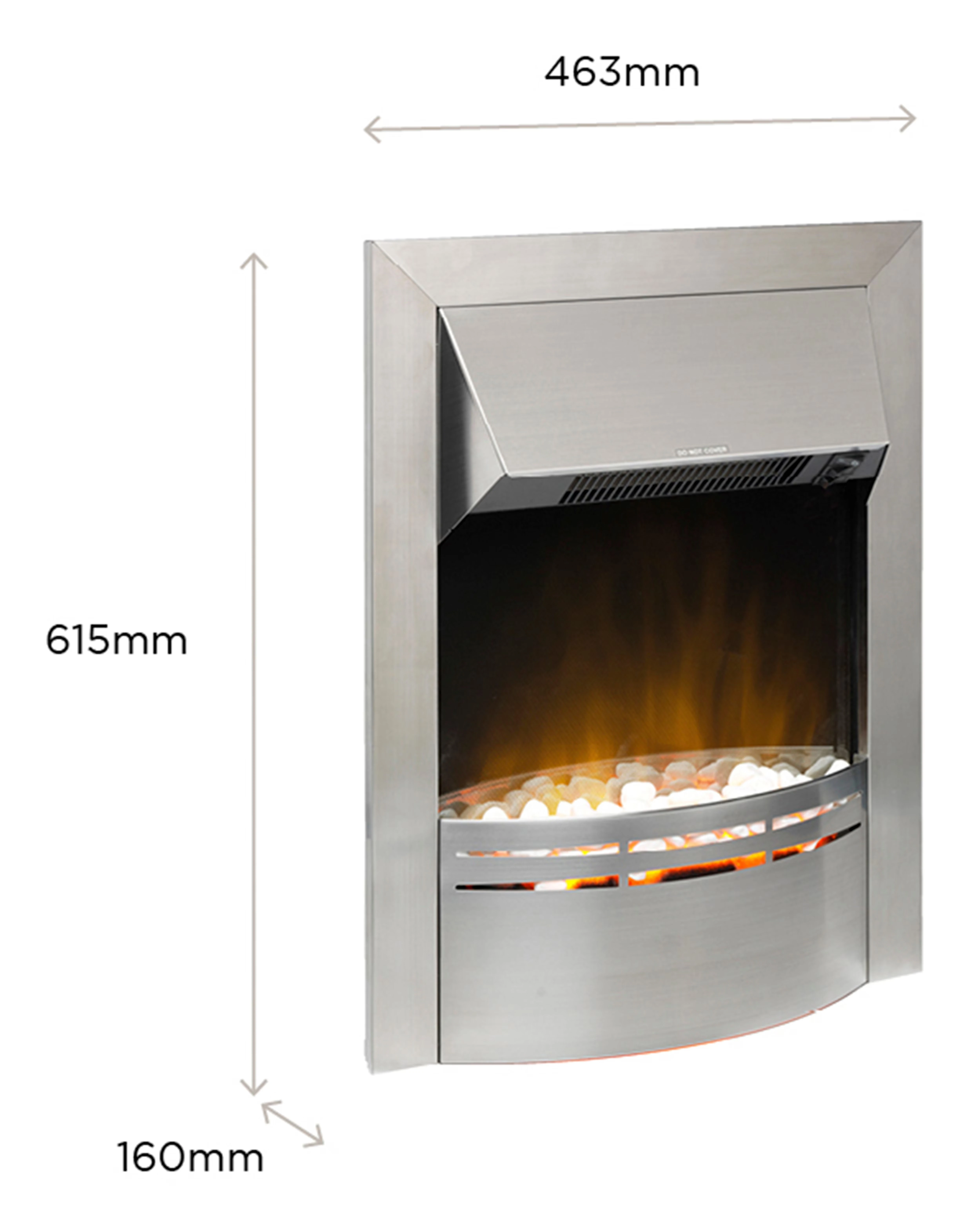 Dimplex Dakota Brushed Stainless Steel Inset Fire 5 Dimplex Dakota Brushed Stainless Steel Inset Fire