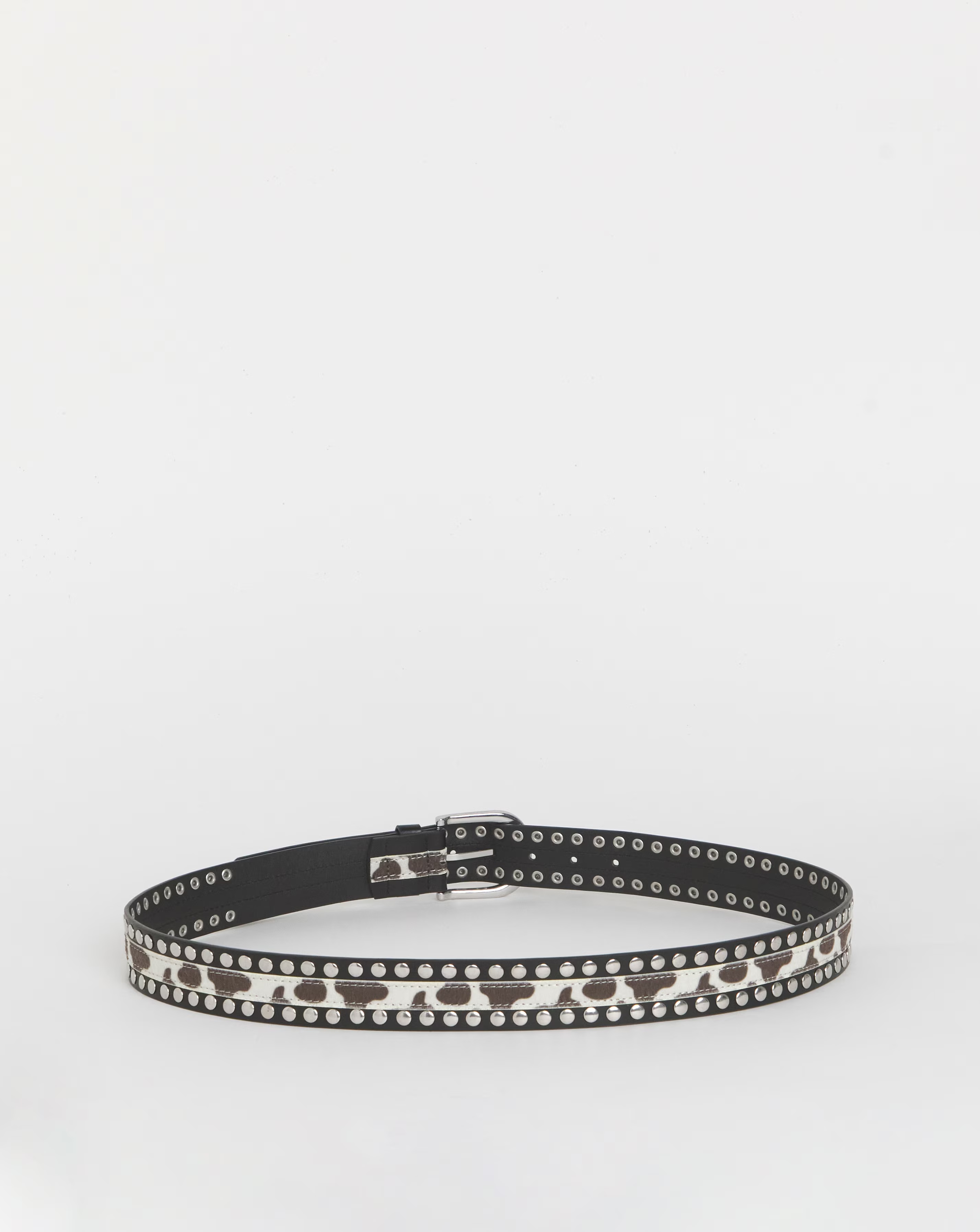 Faux Cow Ponyhair Studded Jeans Belt 4 Faux Cow Ponyhair Studded Jeans Belt