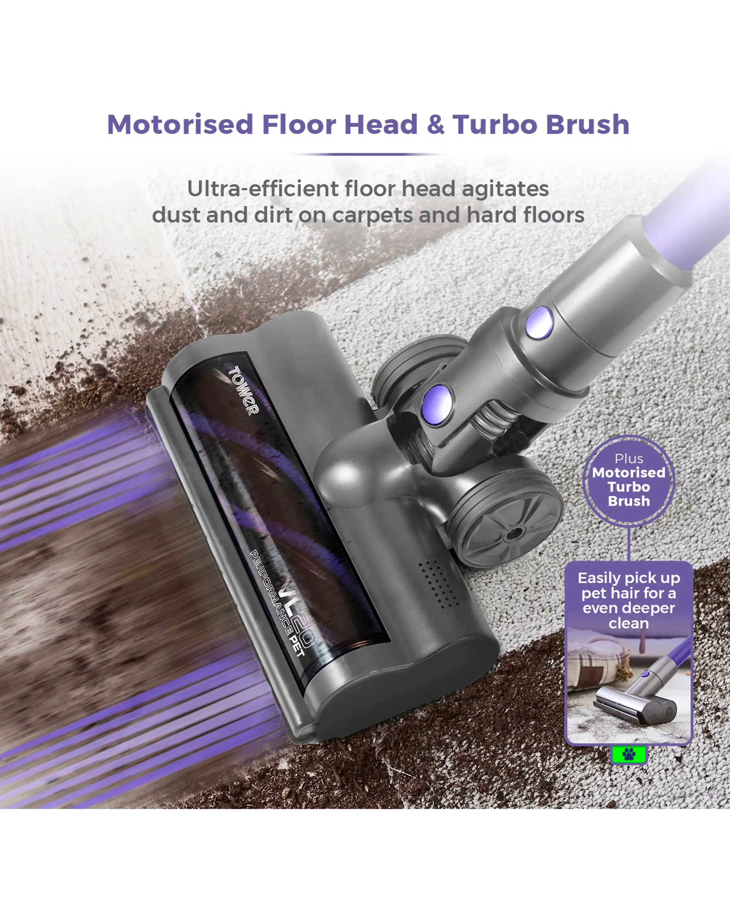 Tower VL20 Pets Corded Stick Vacuum 4 Tower VL20 Pets Corded Stick Vacuum