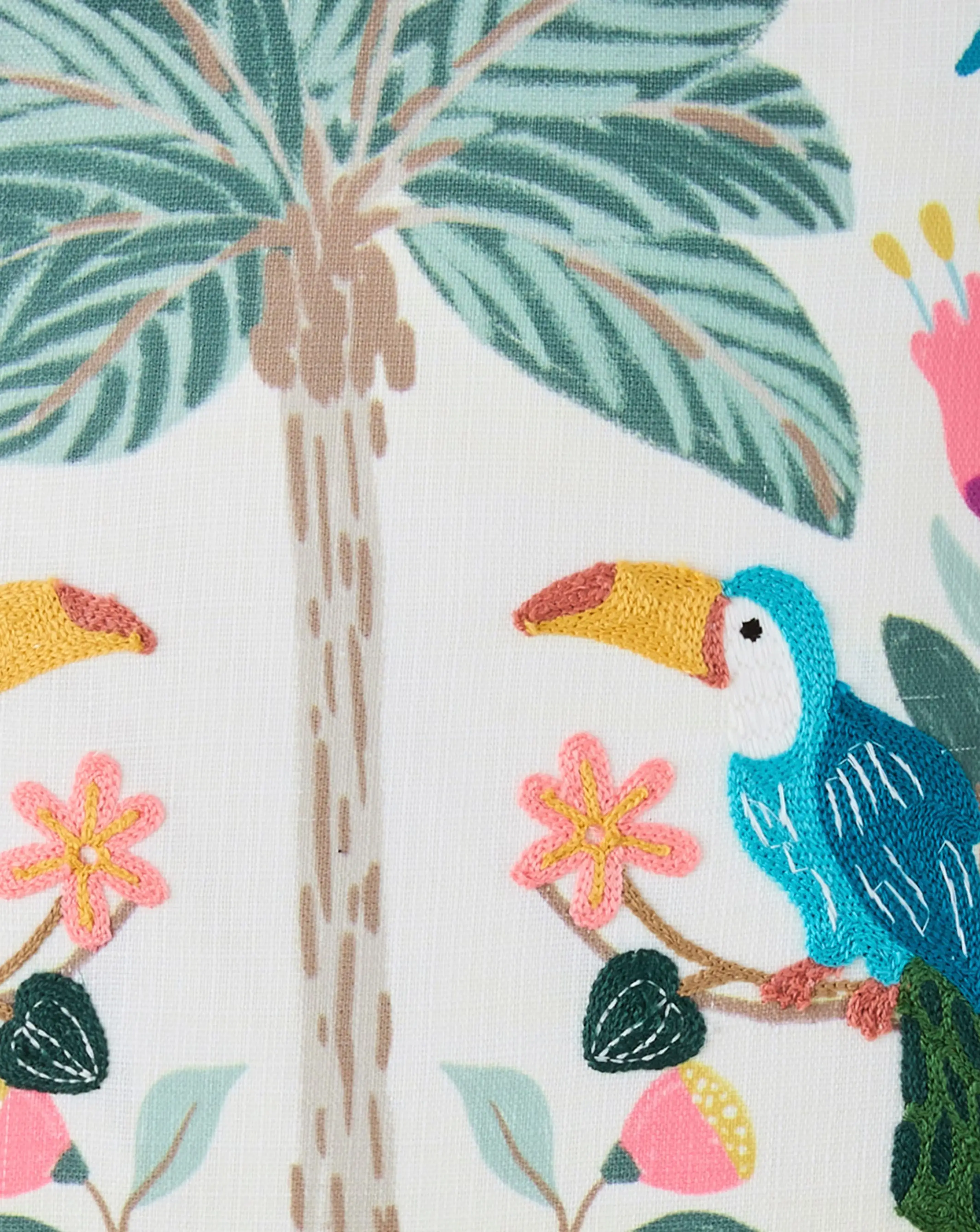 Paradise Tropical Birds Embroidered Cushion 4 Paradise Tropical Birds Embroidered Cushion