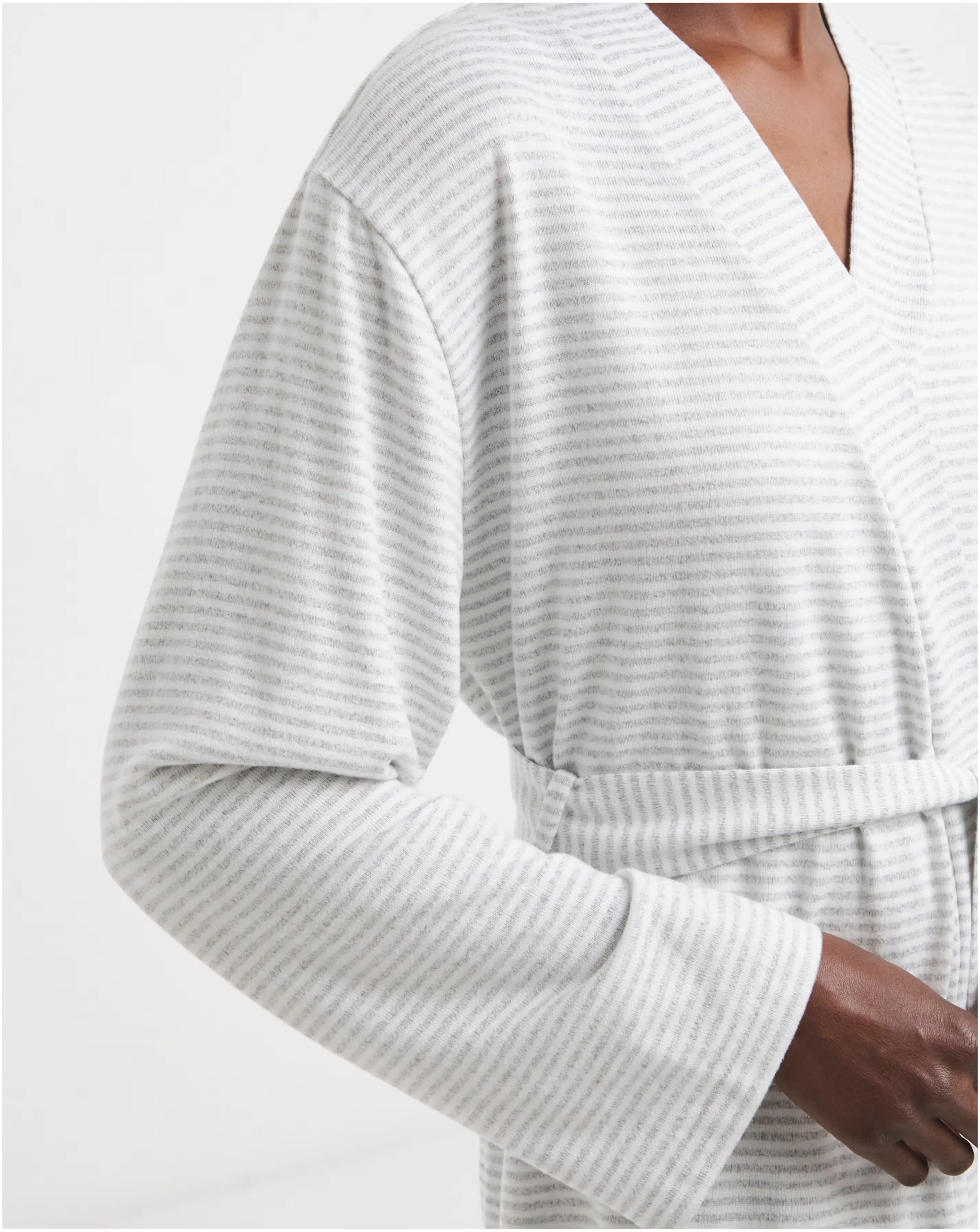 Lightweight Dressing Gown Grey Marl Stripe 3 Lightweight Dressing Gown Grey Marl Stripe