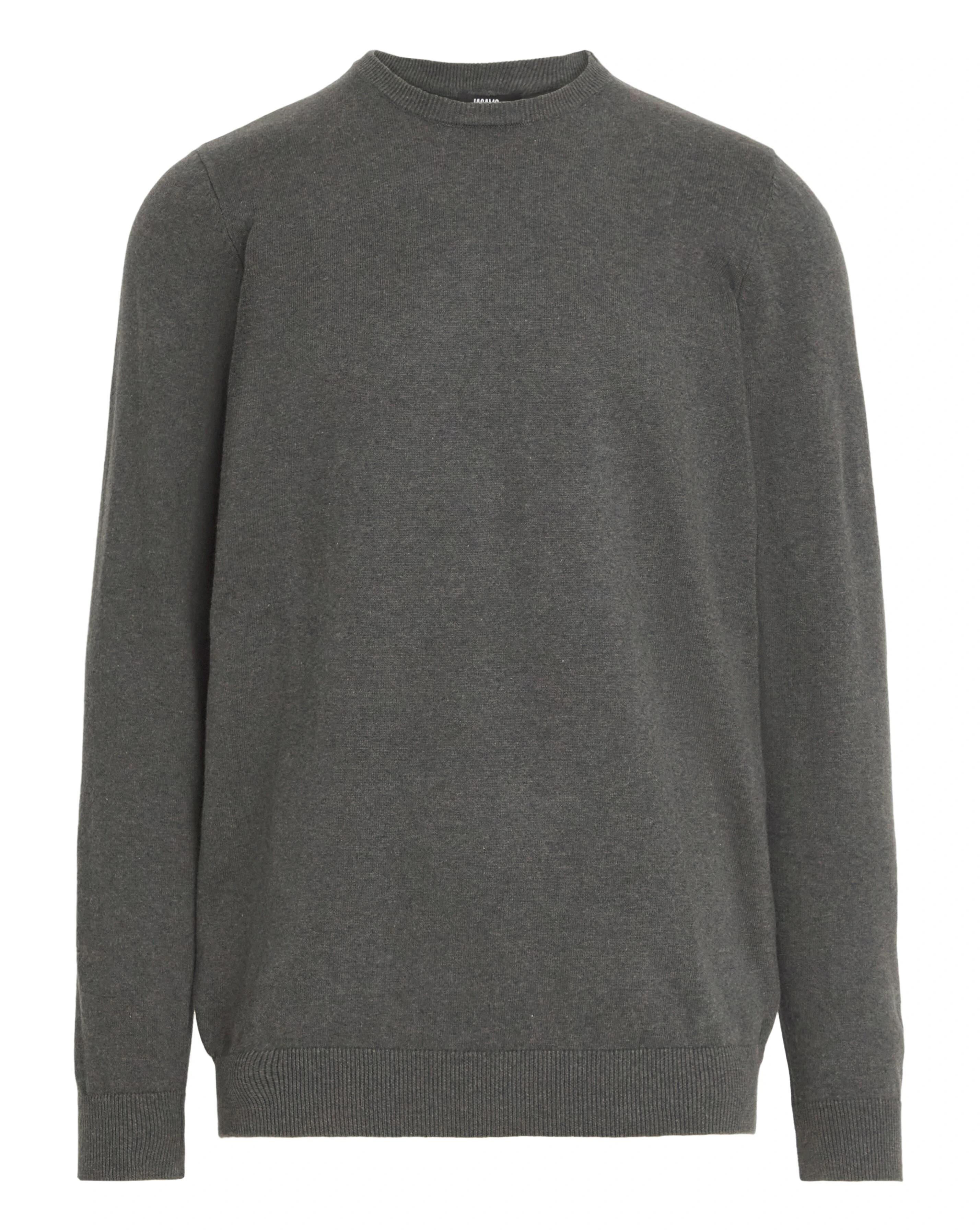 Dark Grey Marl Knitted Crew Neck Jumper 5 Dark Grey Marl Knitted Crew Neck Jumper