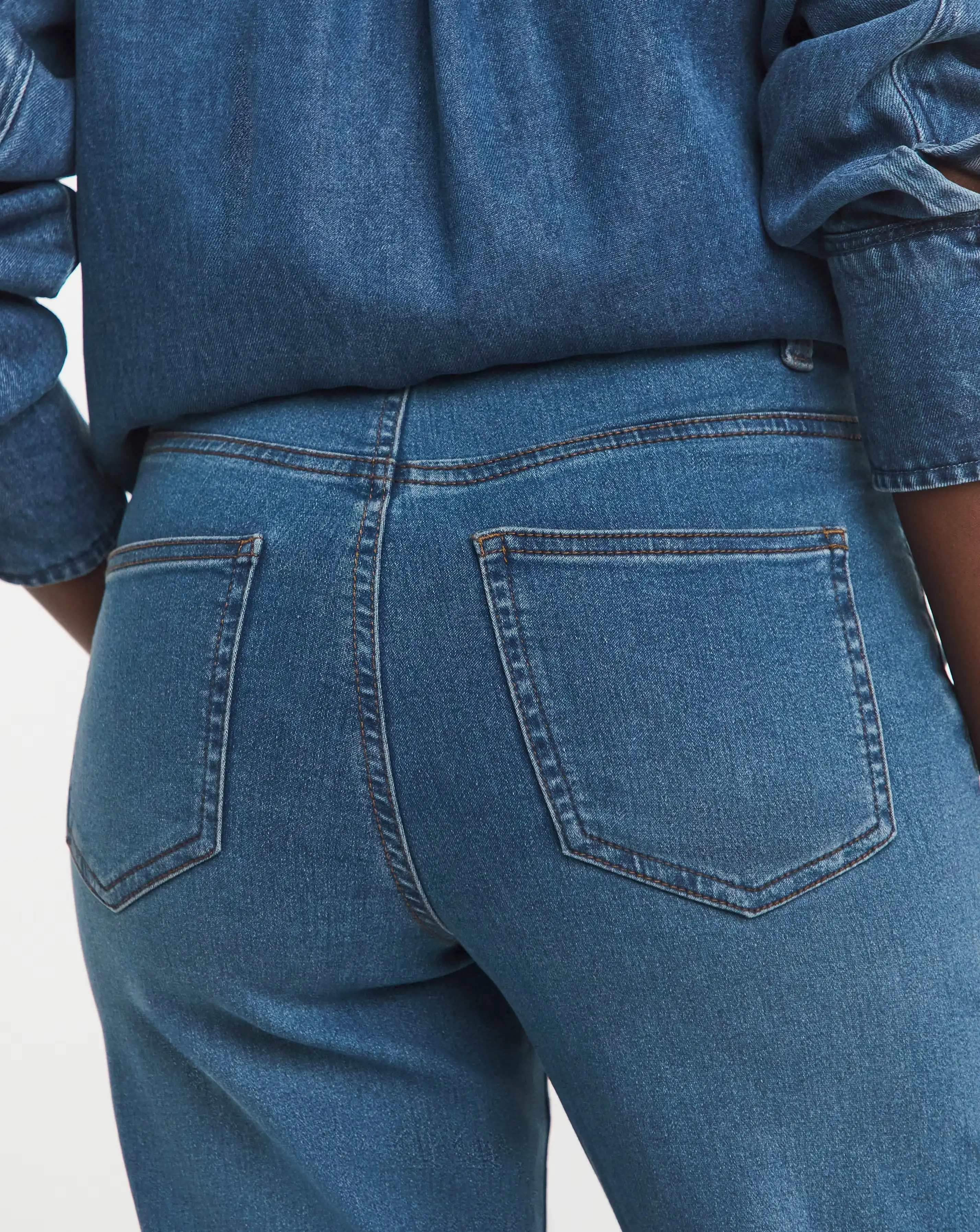 Mid Blue High Waist Super Soft Slim Leg Jean 4 Mid Blue High Waist Super Soft Slim Leg Jean