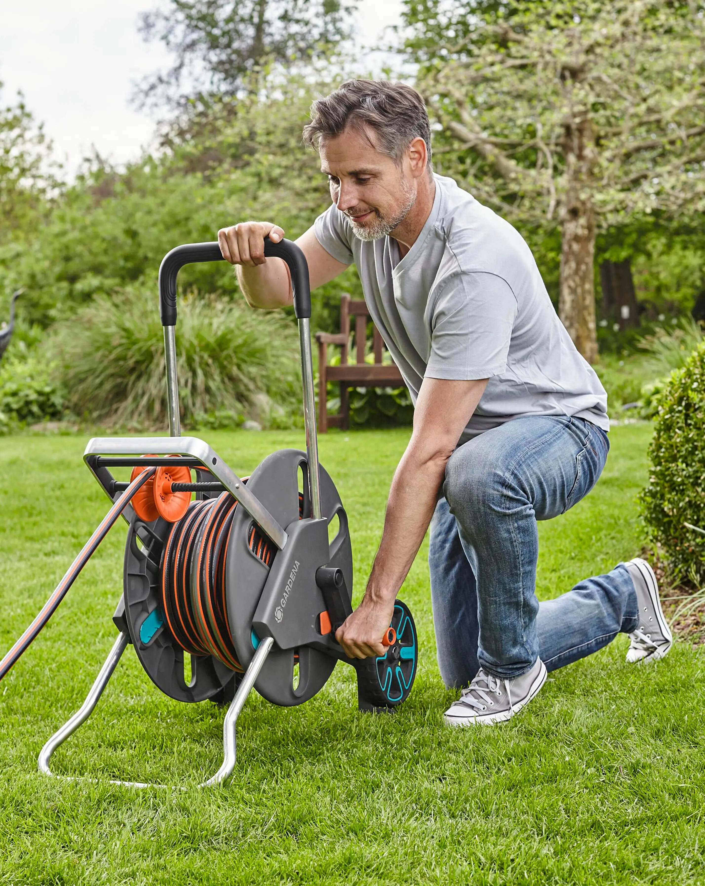 Gardena CleverRoll 50m Hose Trolley Set 4 Gardena CleverRoll 50m Hose Trolley Set
