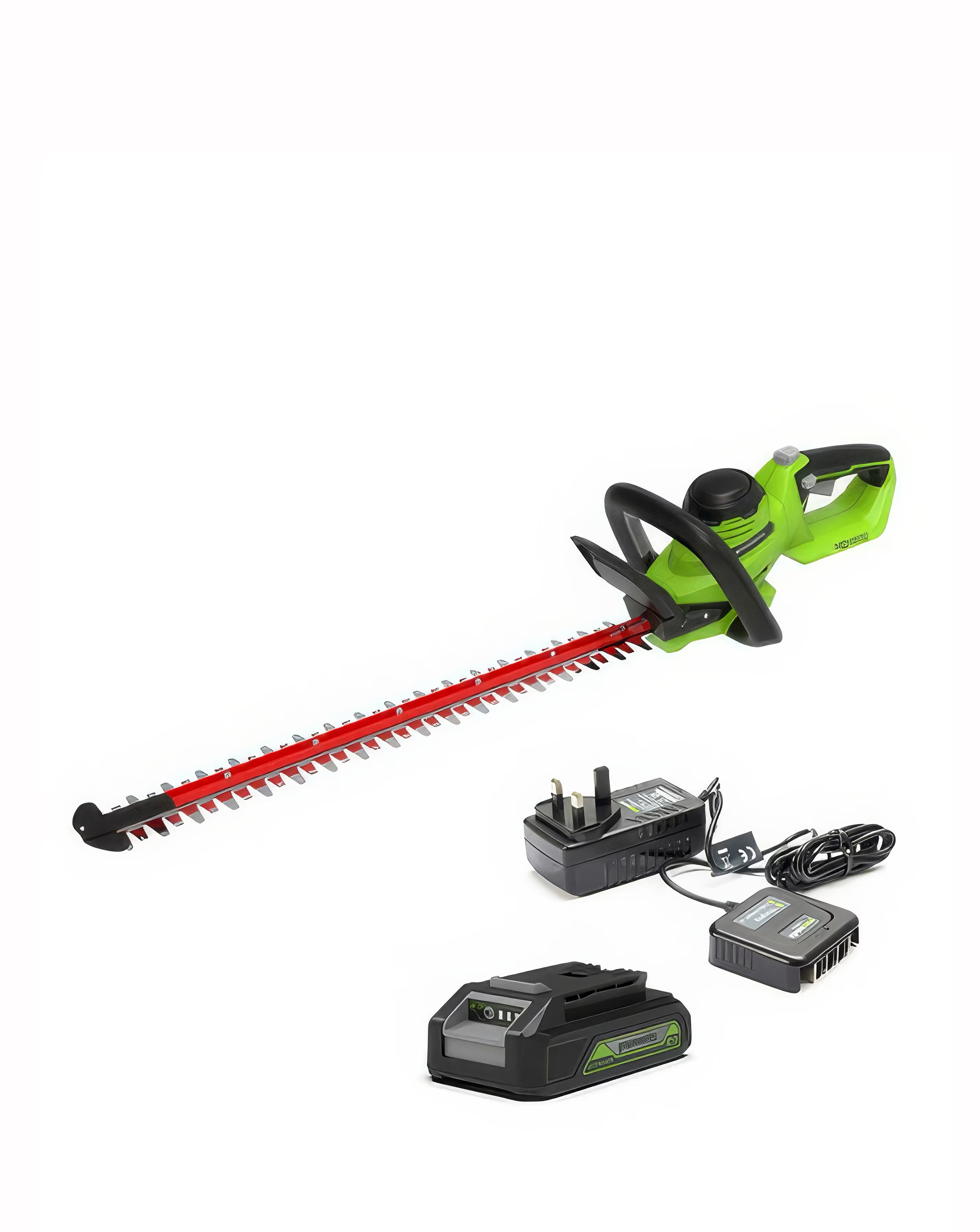 Greenworks 24V 56cm 18mm Cordless Hedge Trimmer Inc 2AH Battery & 0.5A Charger