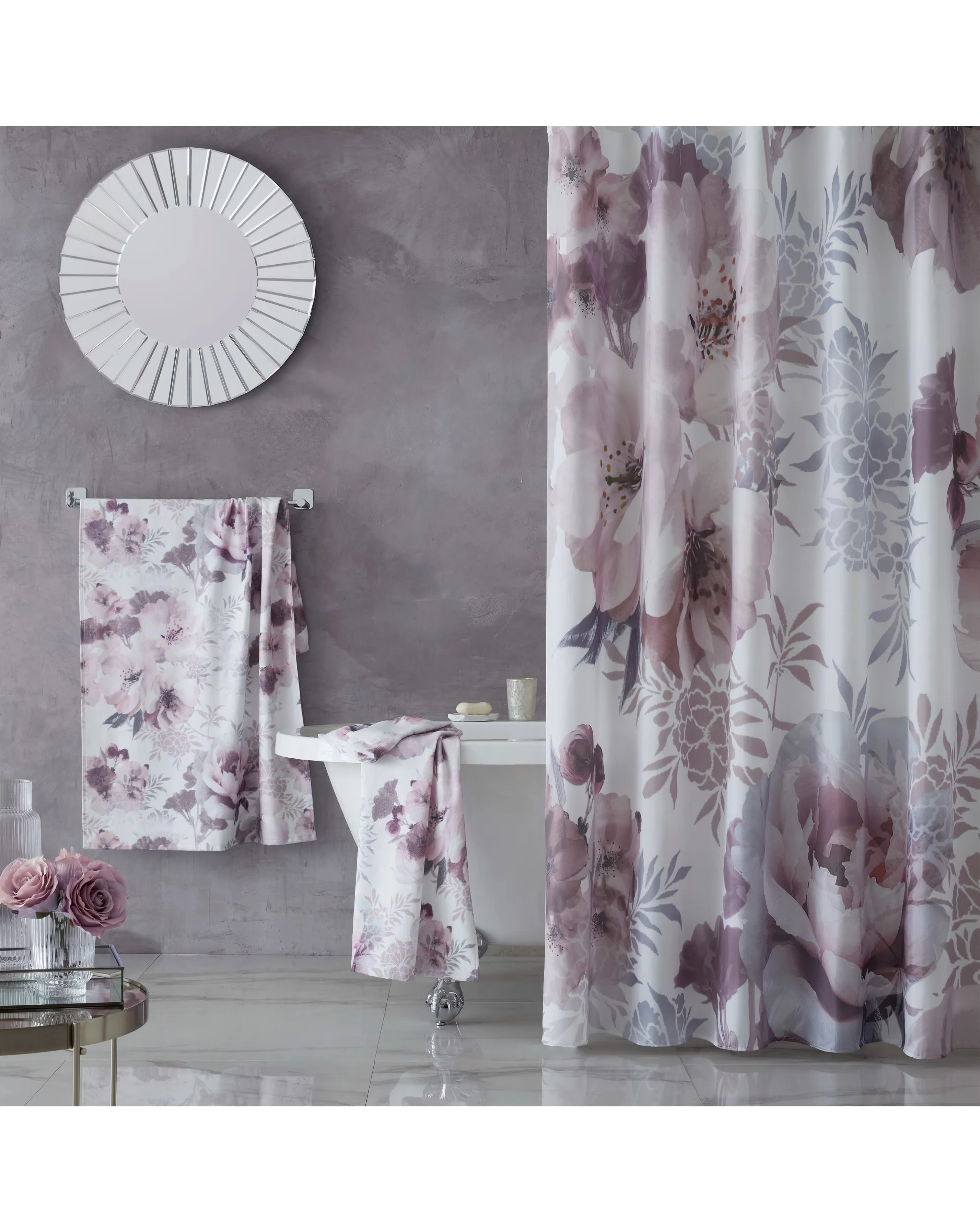 Catherine Lansfield Dramatic Floral Shower Curtain