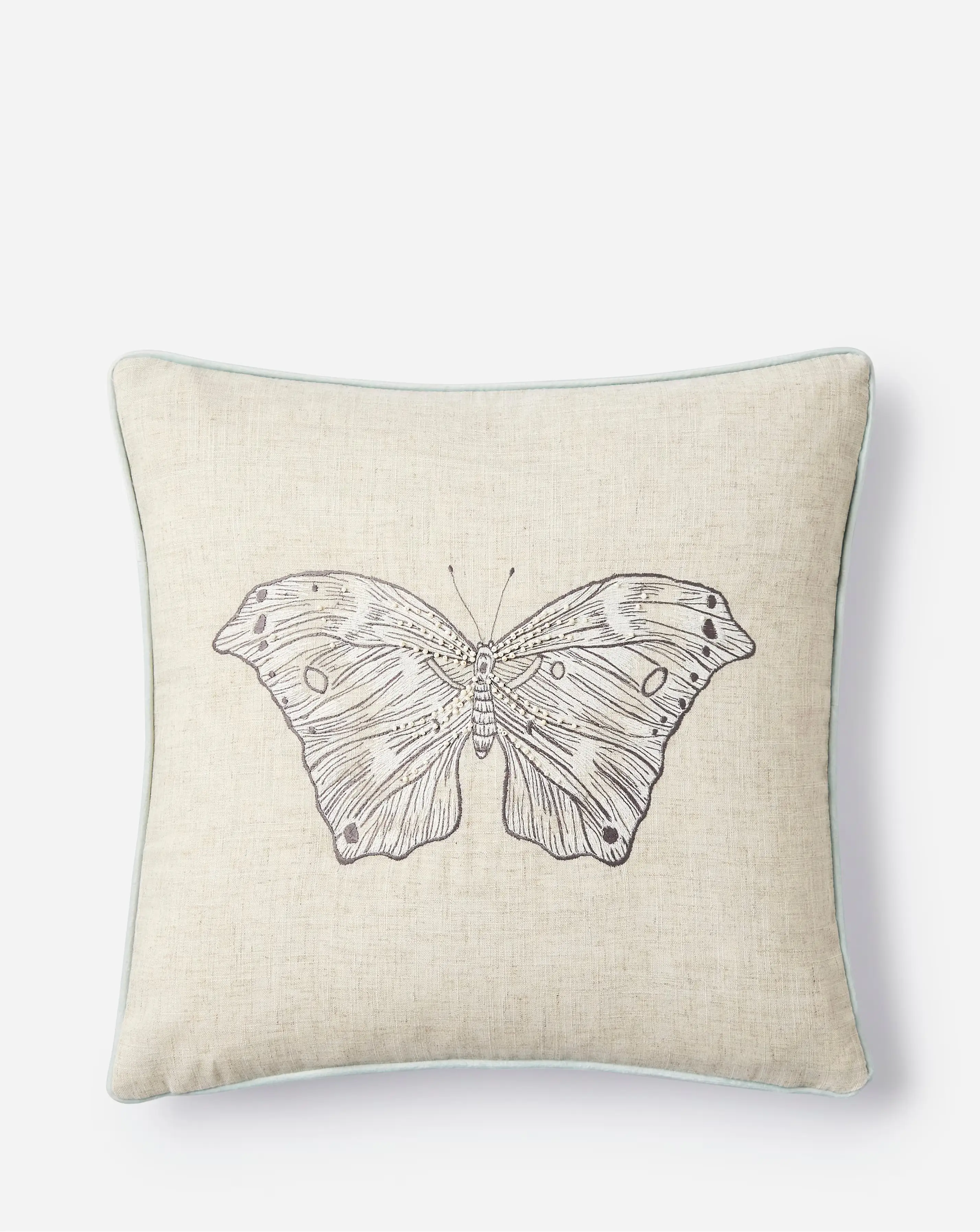 Embroidered Butterfly Cushion