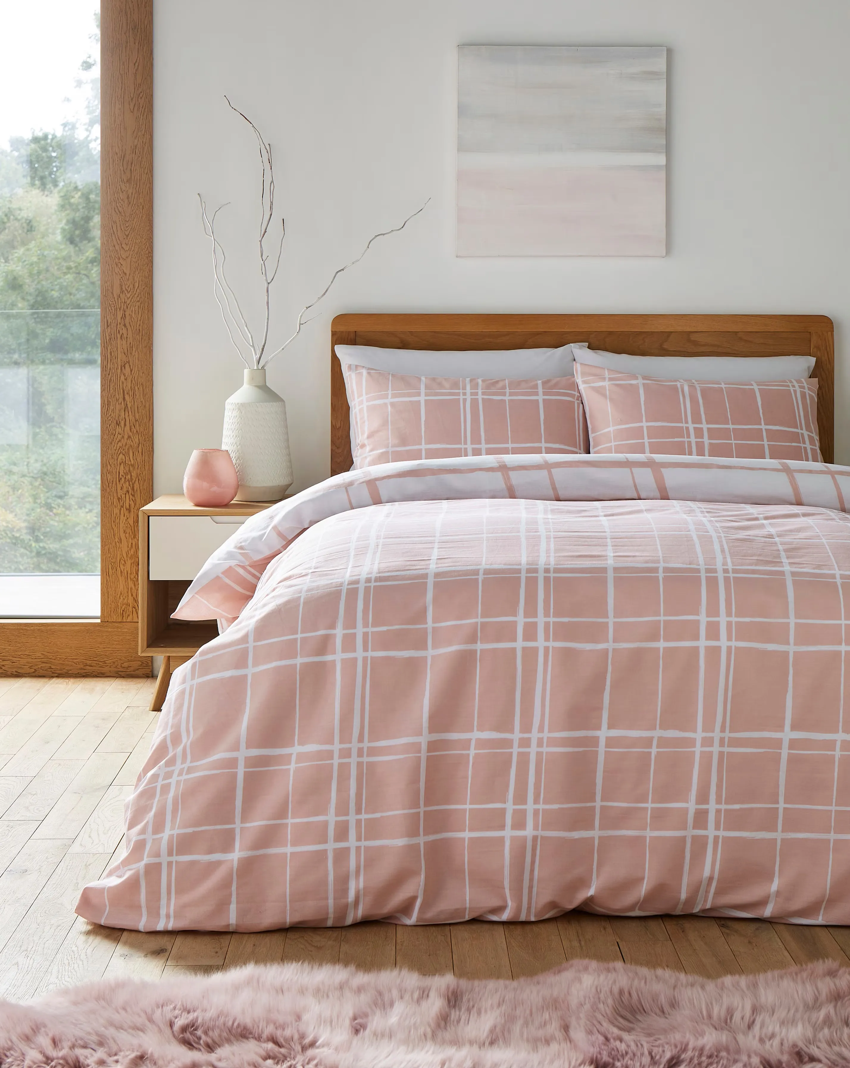 Wilson Check Duvet Cover Set - Blush