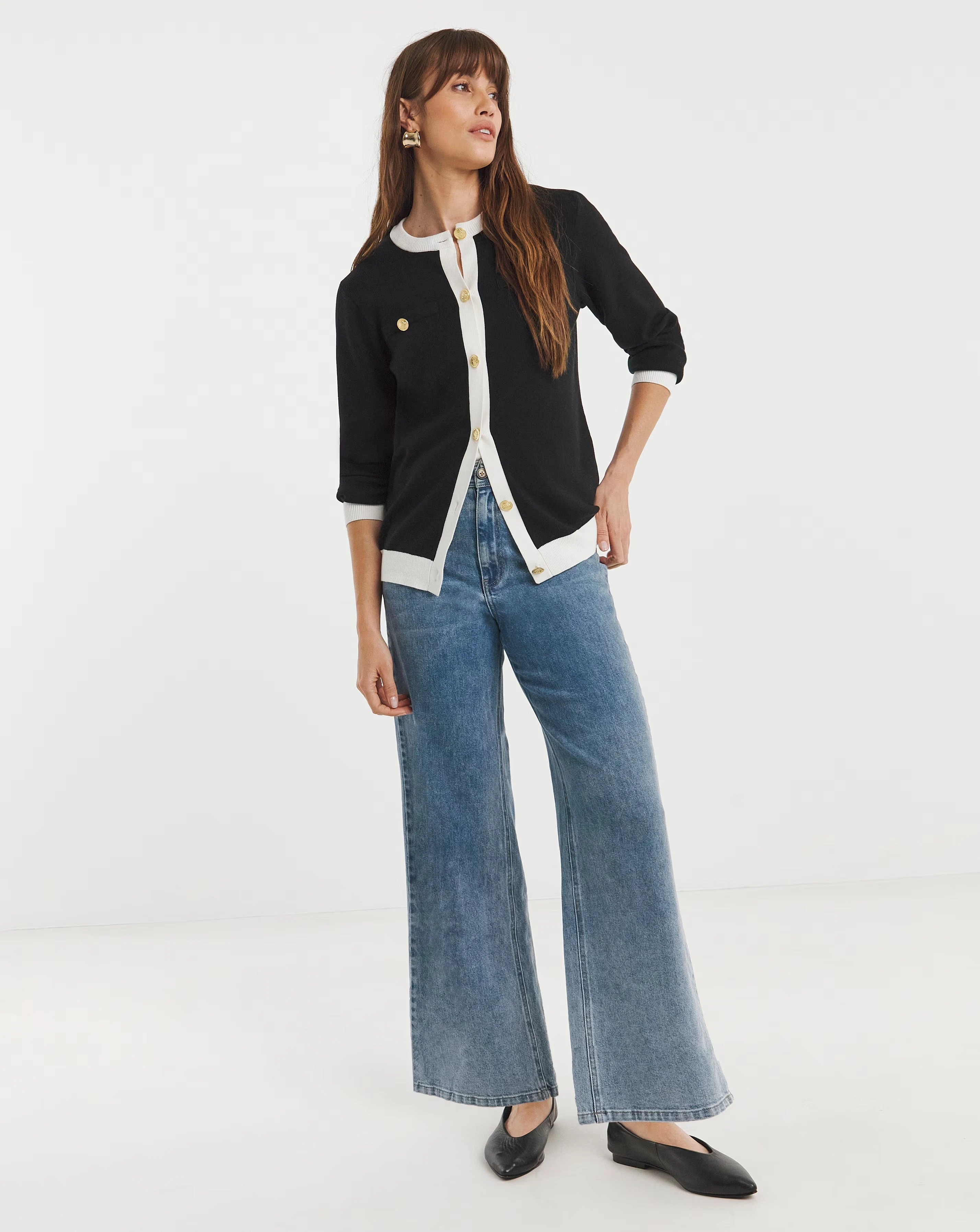 Boxy Contrast Trim Cardigan 4 Boxy Contrast Trim Cardigan