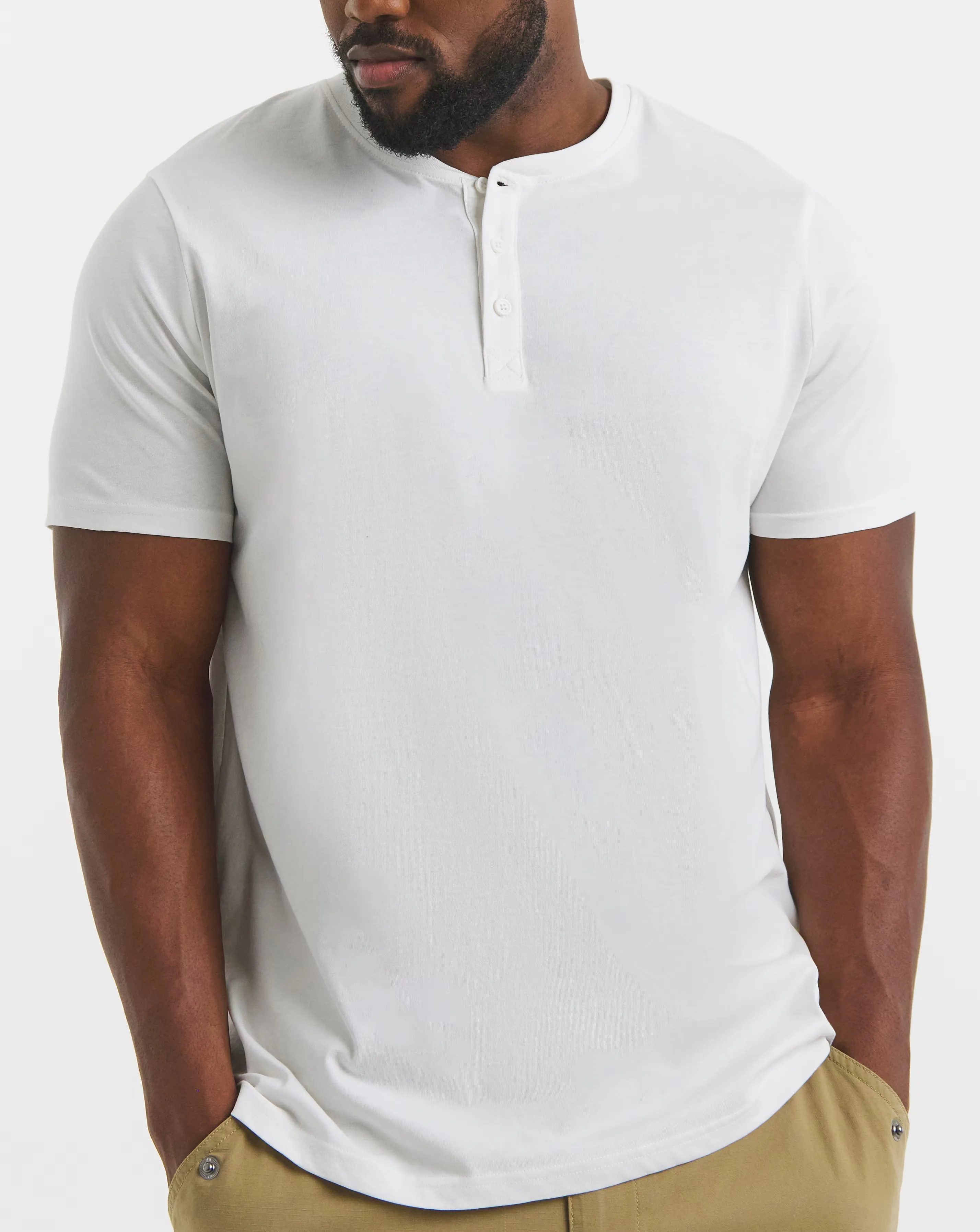 Grandad T-Shirt Long Length-White 3 Grandad T-Shirt Long Length-White