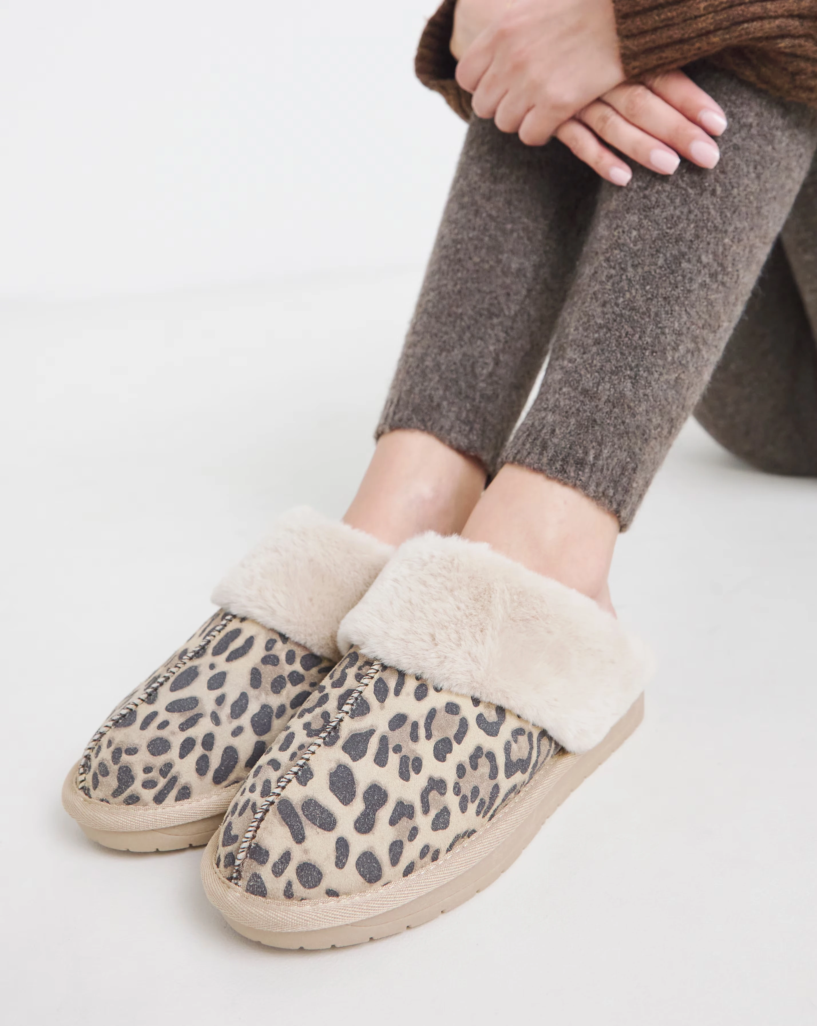 Albza Suede Closed Toe Slippers - Wide Fit (E)