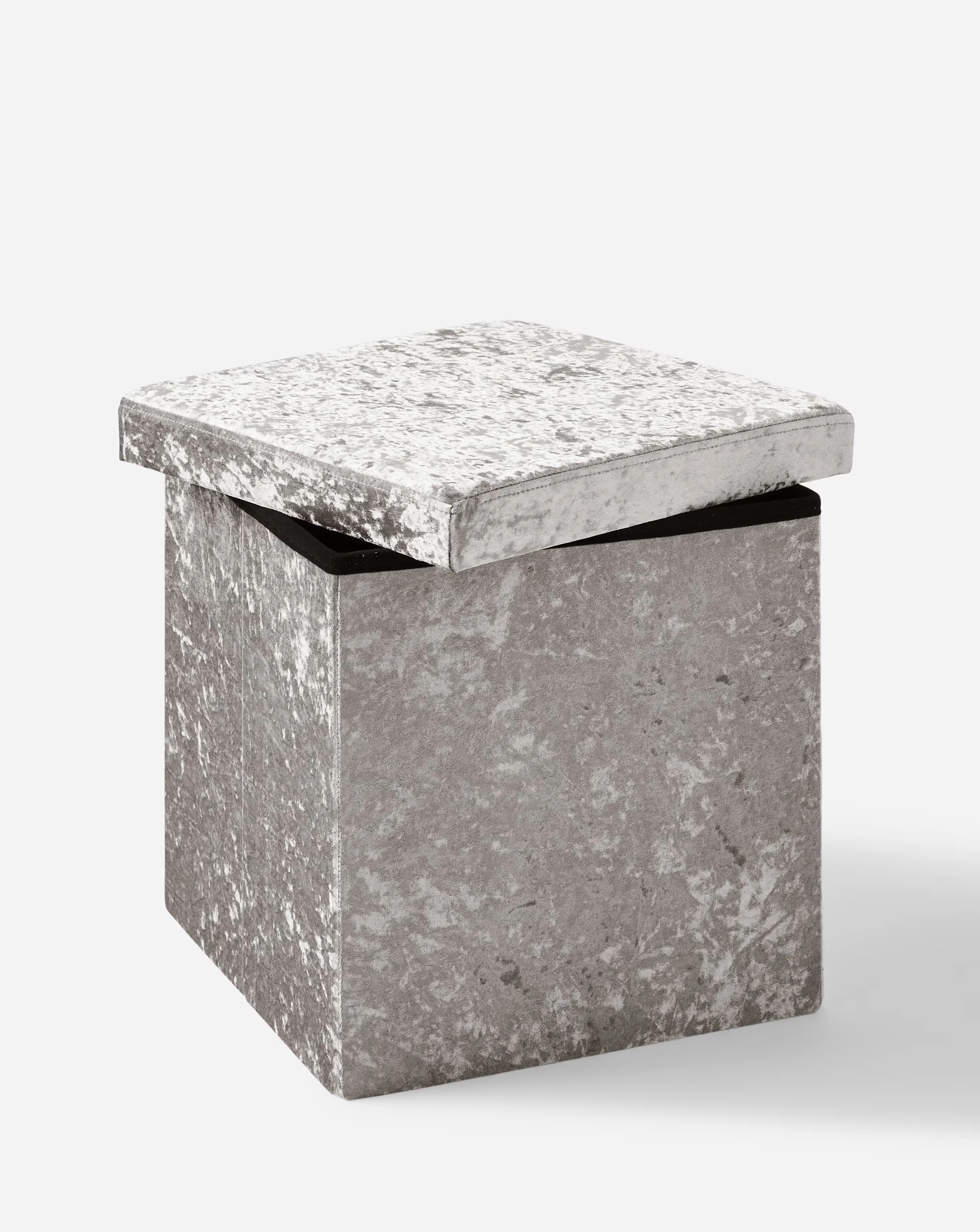 Crushed Velvet Foldable Storage Ottoman Cube 4 Crushed Velvet Foldable Storage Ottoman Cube
