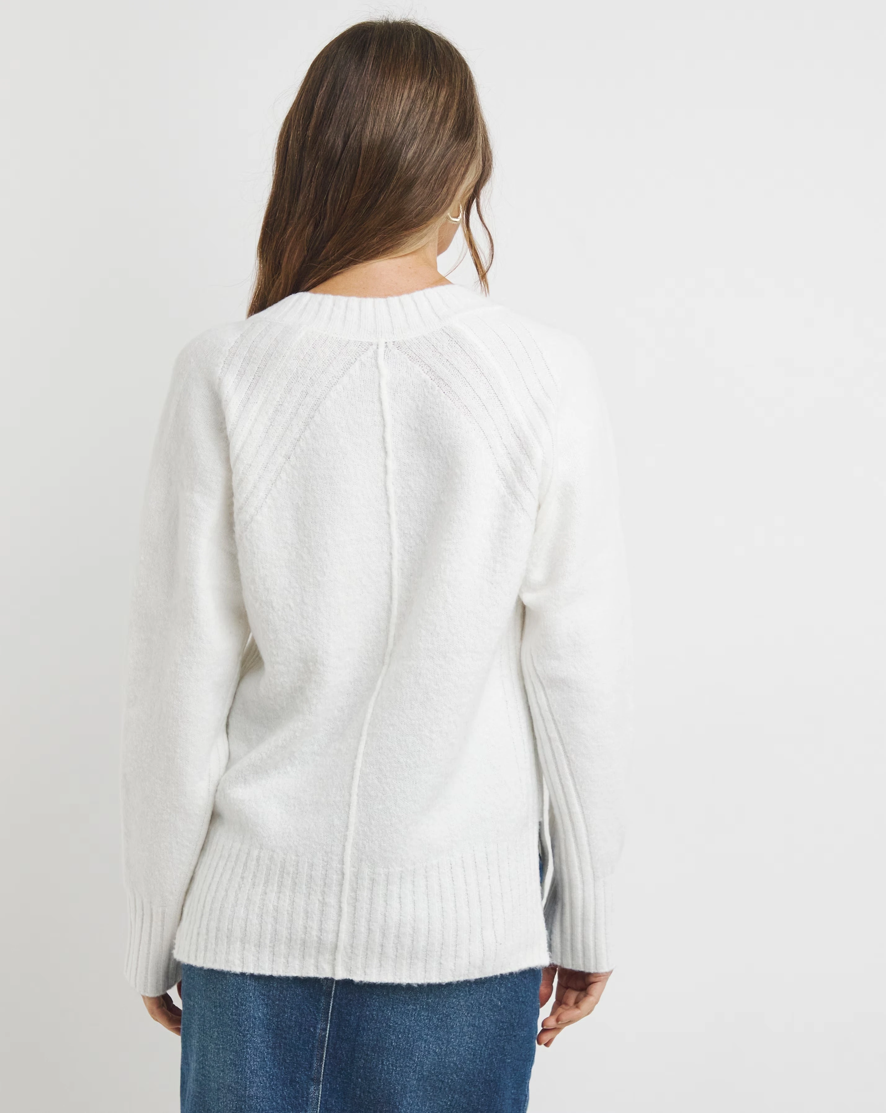 Ribbed Detail V Neck Jumper 4 Ribbed Detail V Neck Jumper