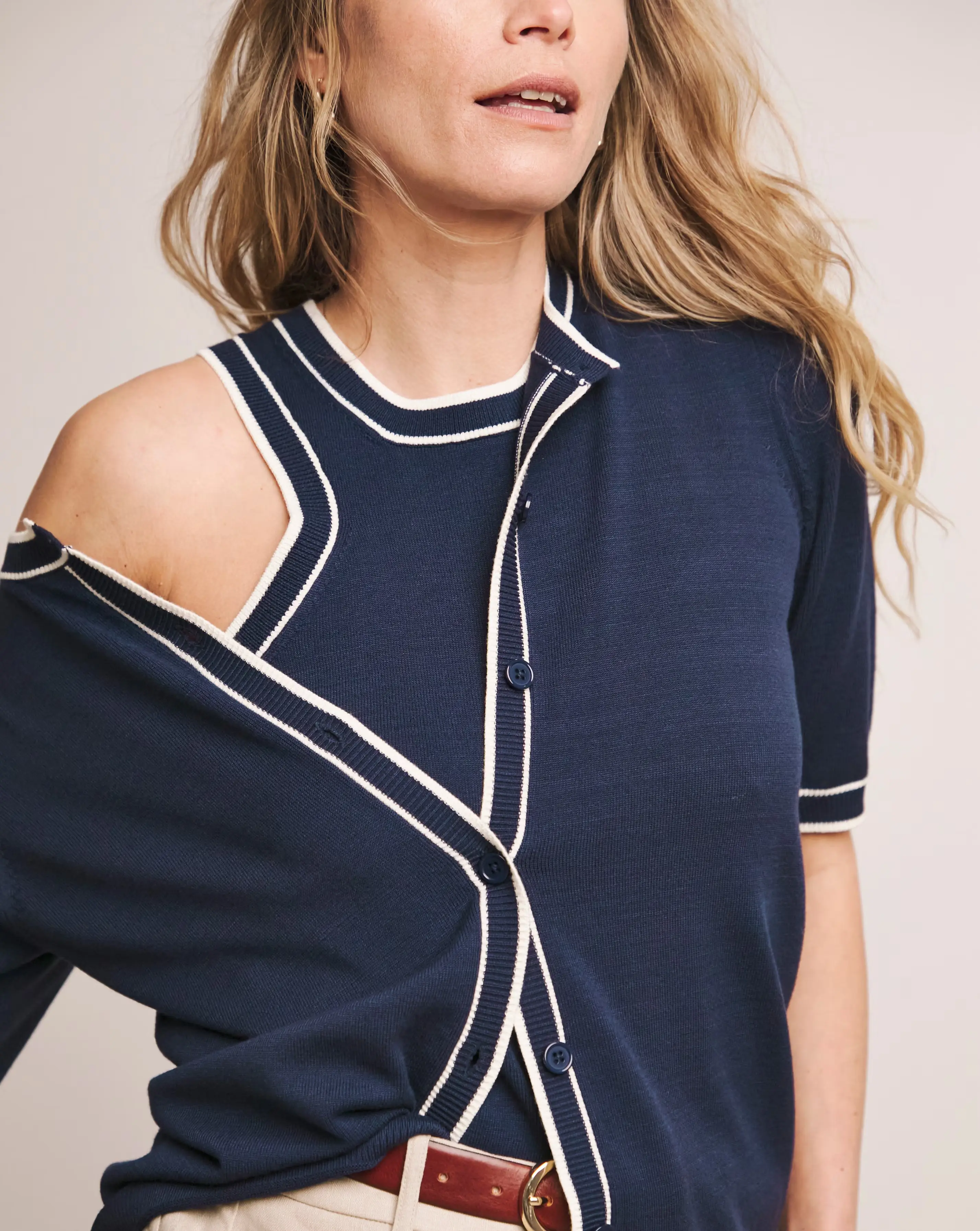 Anthology Navy Short Sleeve Cardigan 5 Anthology Navy Short Sleeve Cardigan
